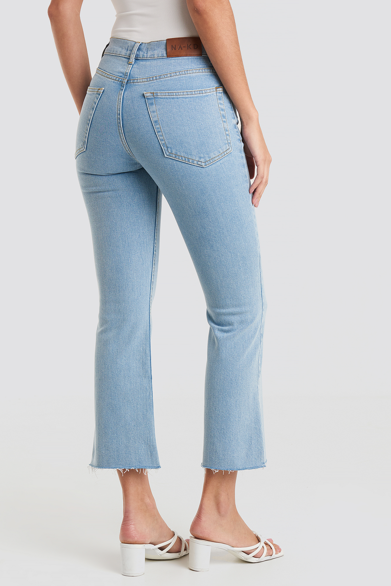 Raw Hem Kick Flare Jeans Blue Na Kd Com Raw Hem Kick Flare Jeans Blue Na Kd Com