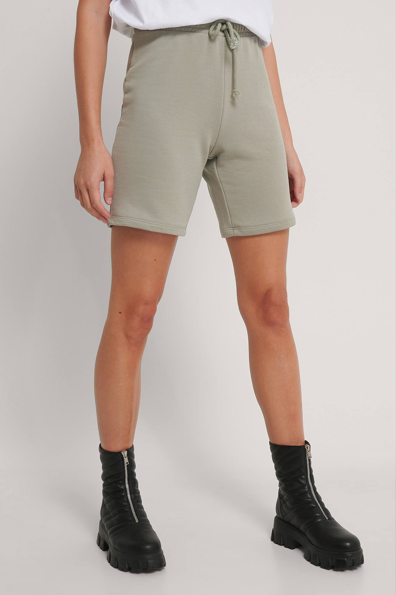 Organic Drawstring Sweat Shorts Grey 