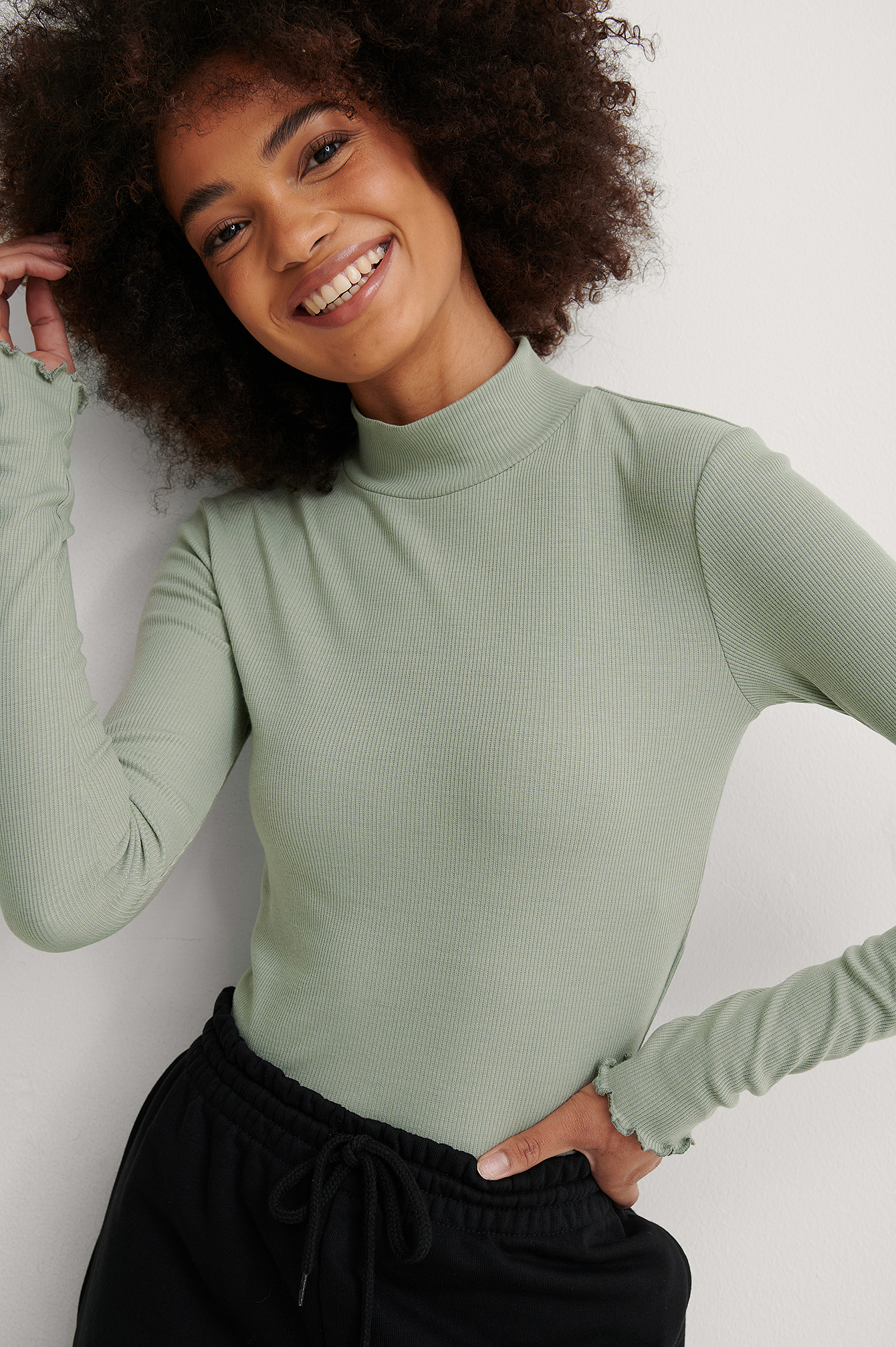 Recycled Babylock High Neck Top Green 