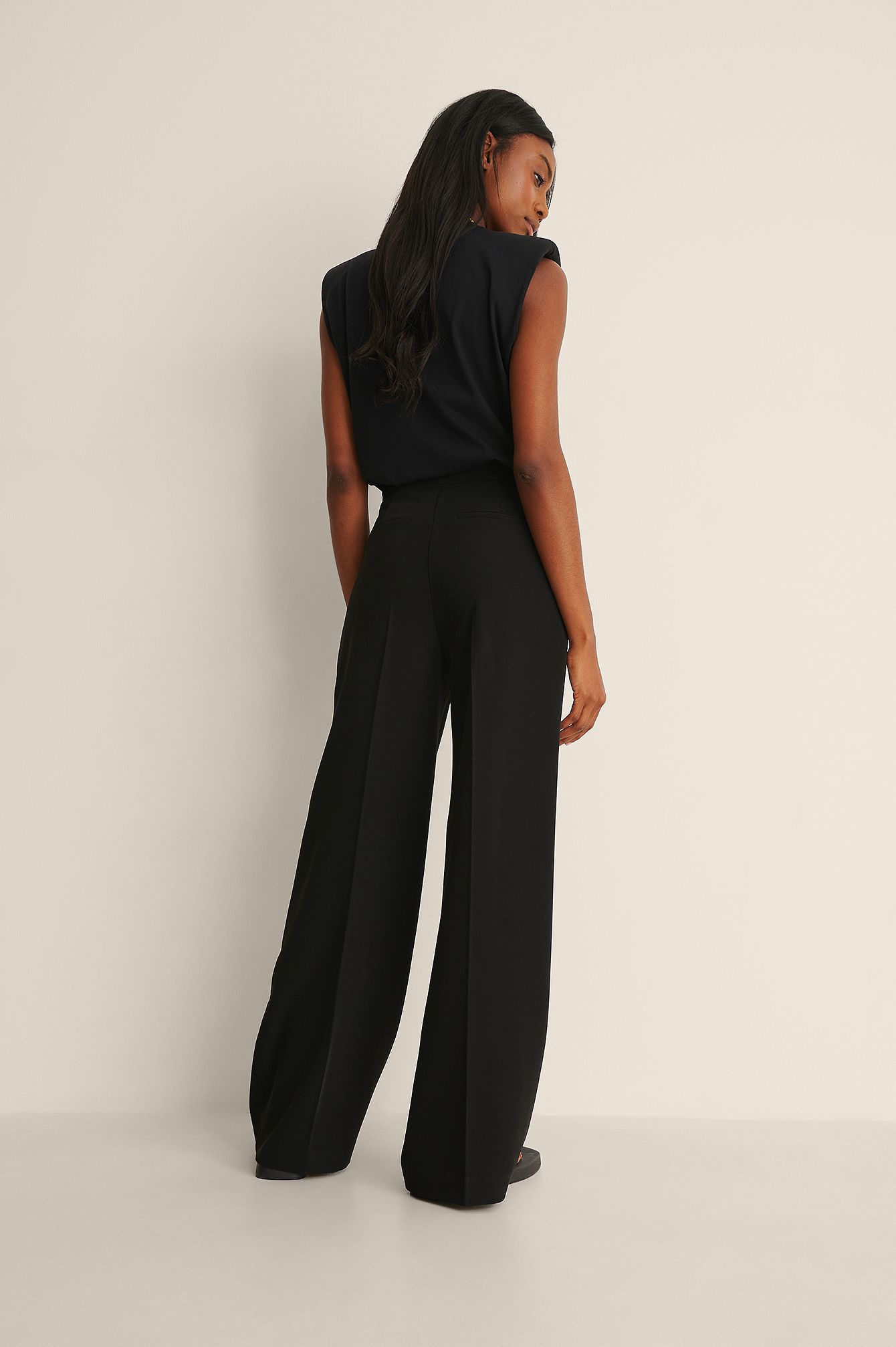 Recycled Button Detailed Wide Leg 