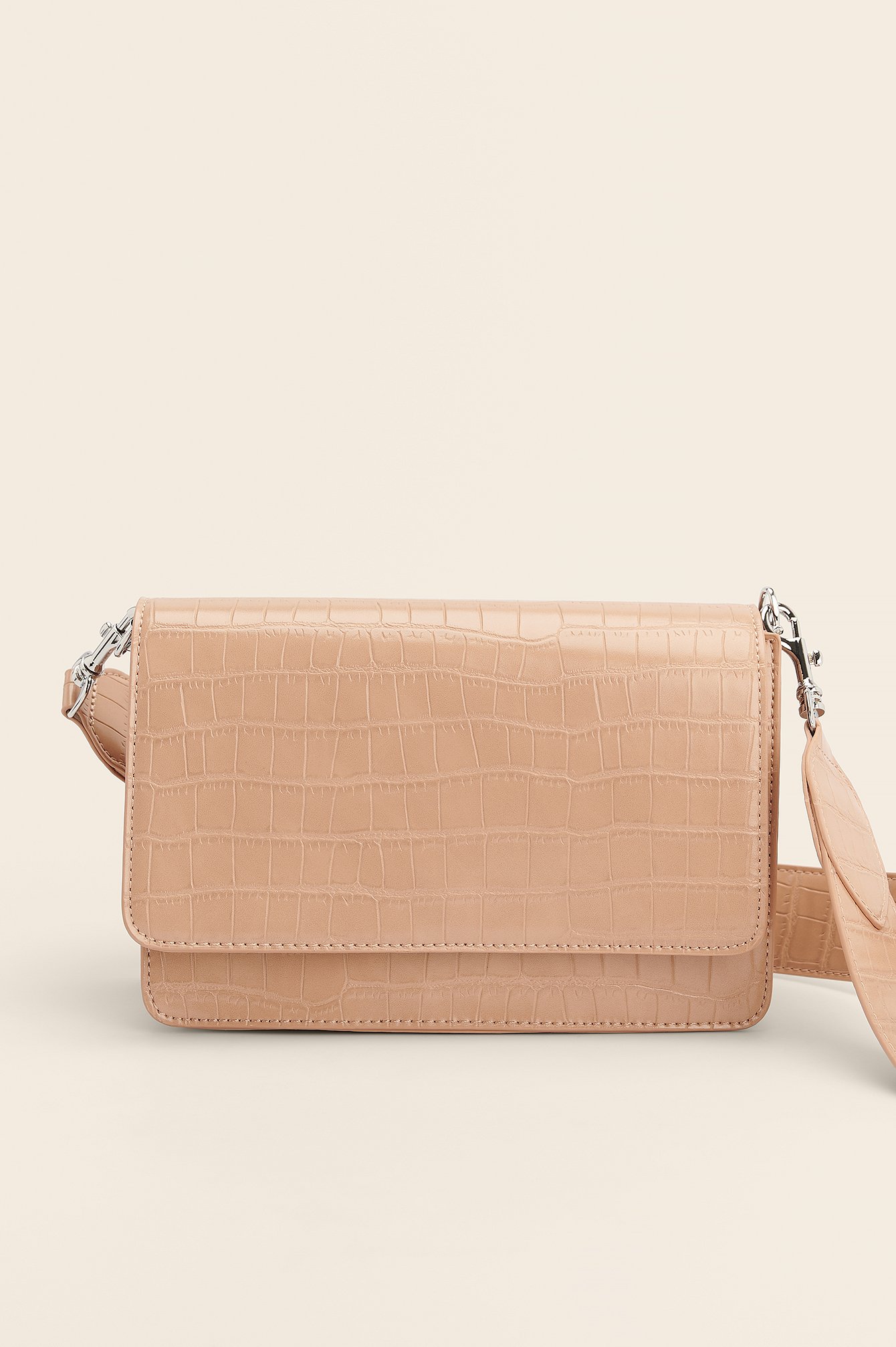 Beige Recycled Compartment Crossbody Bag