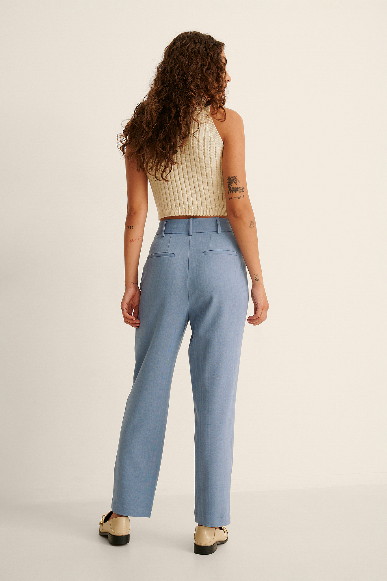 Genanvendte cropped bukser Blå | na-kd.com
