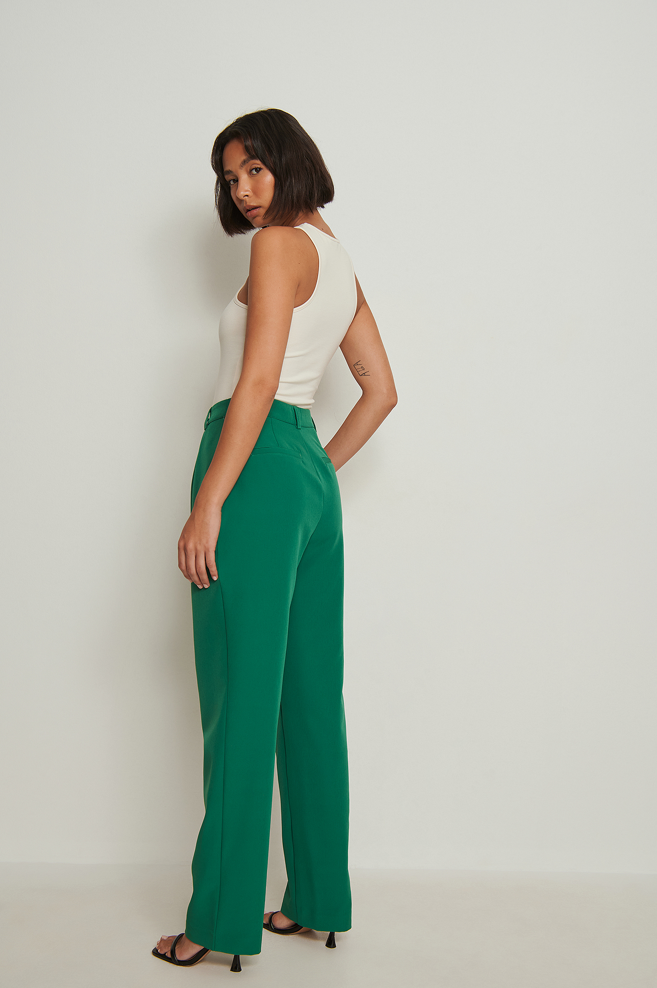 Recycled Pleated Straight Leg Suit 