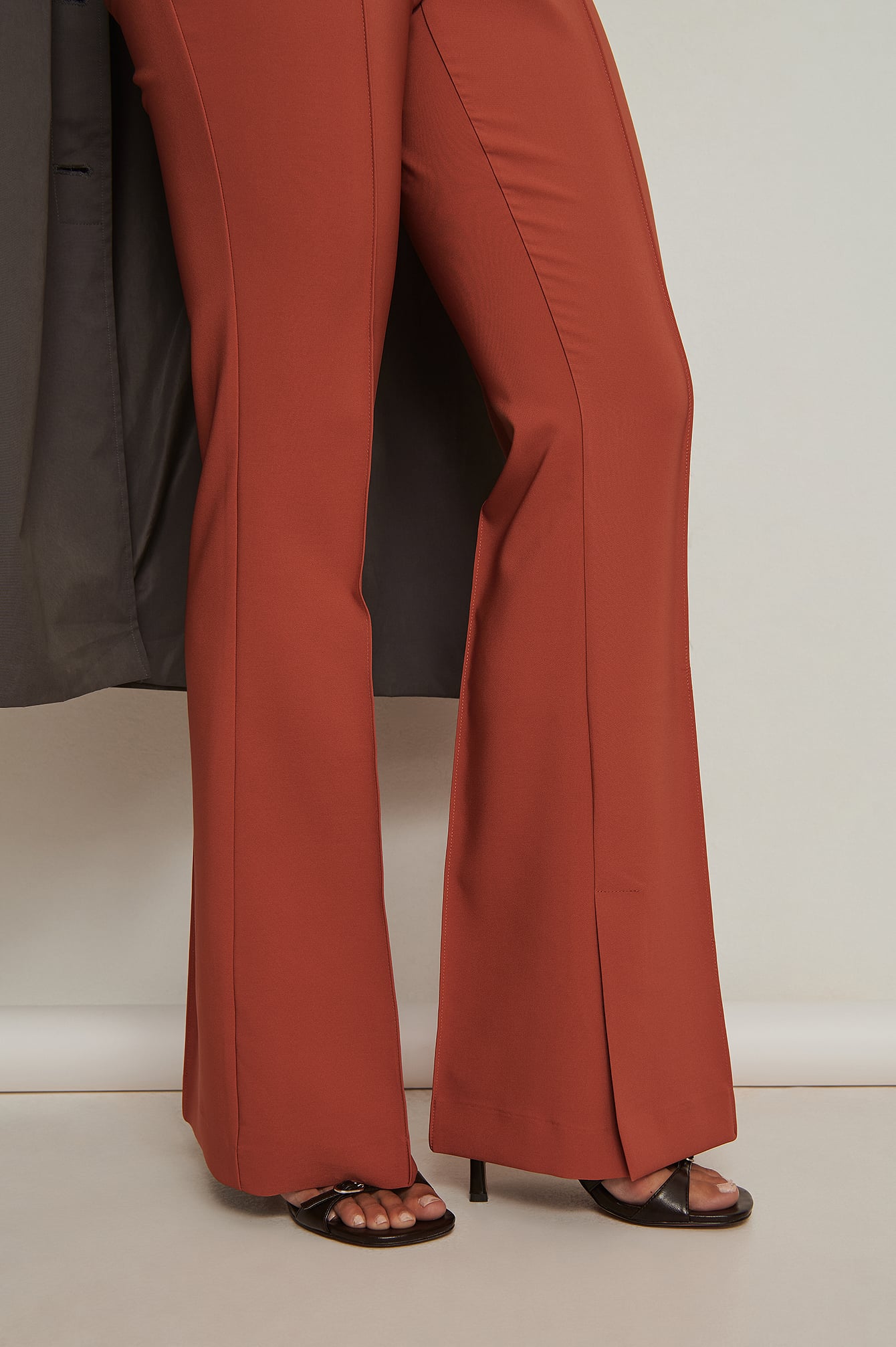 Slit Detailed Flared Pants Orange | na 