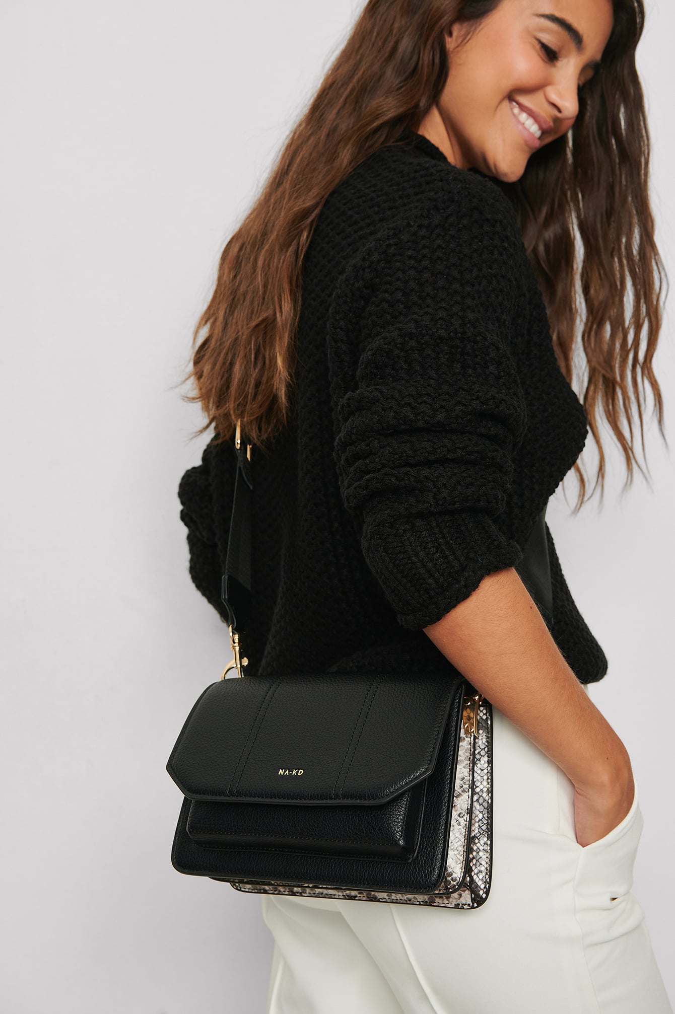Na Kd Schwarze Baguette Tasche Crossbody Tasche Nakd Na Kd