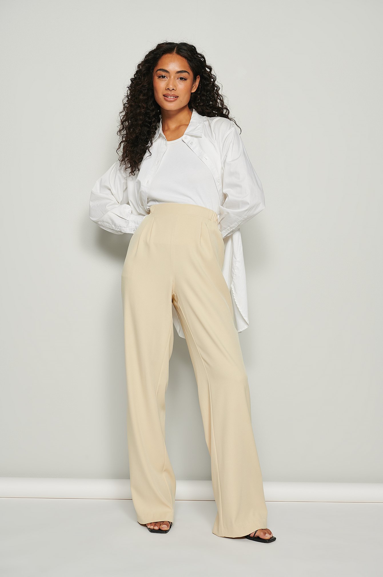 Sand Recycled Soft Elastic Waist Suit Pants