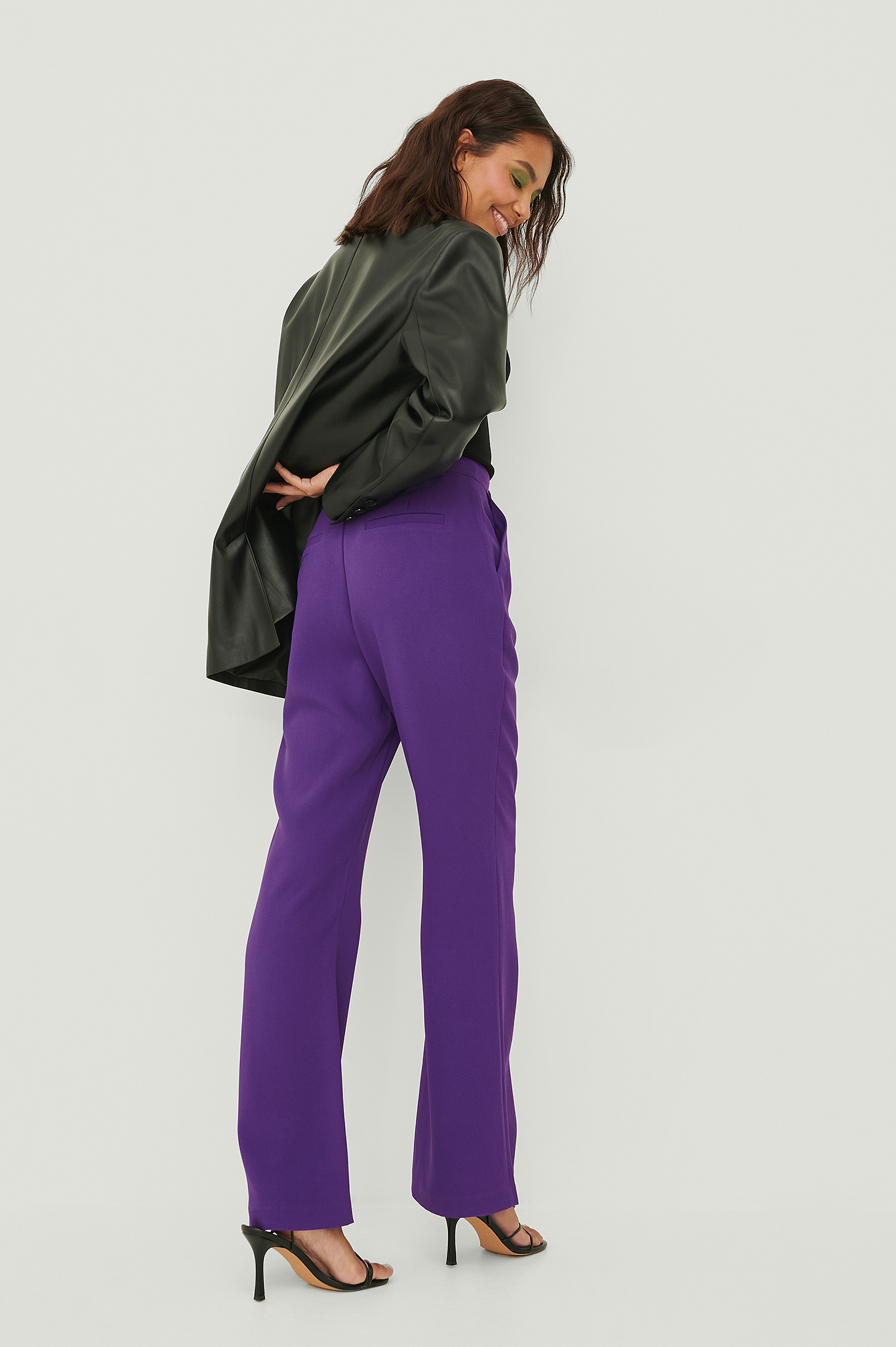 Recycled Soft Flared Suit Pants Purple 