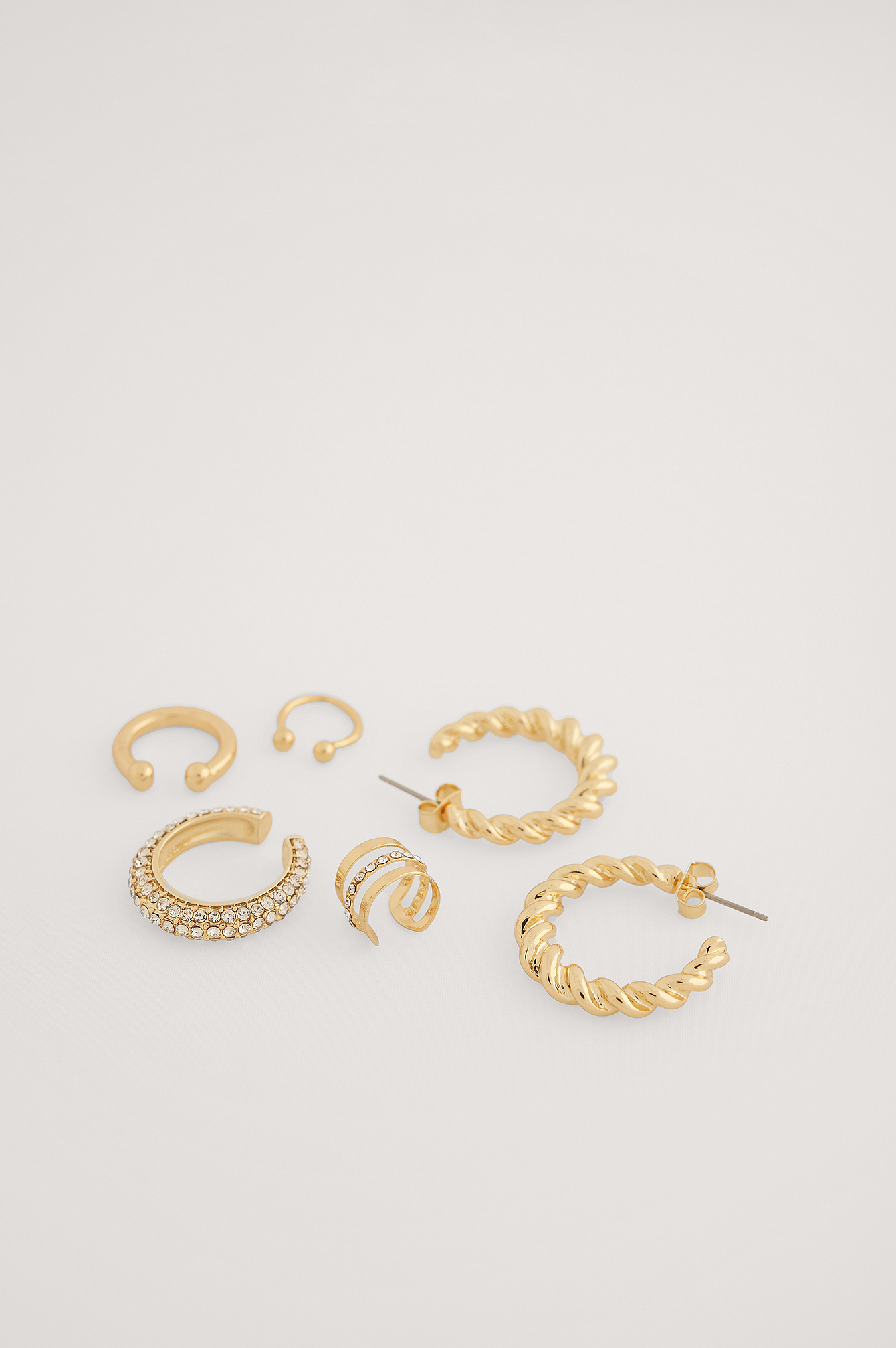 Multipack Mixed Recycled Earrings Gold | na-kd.com