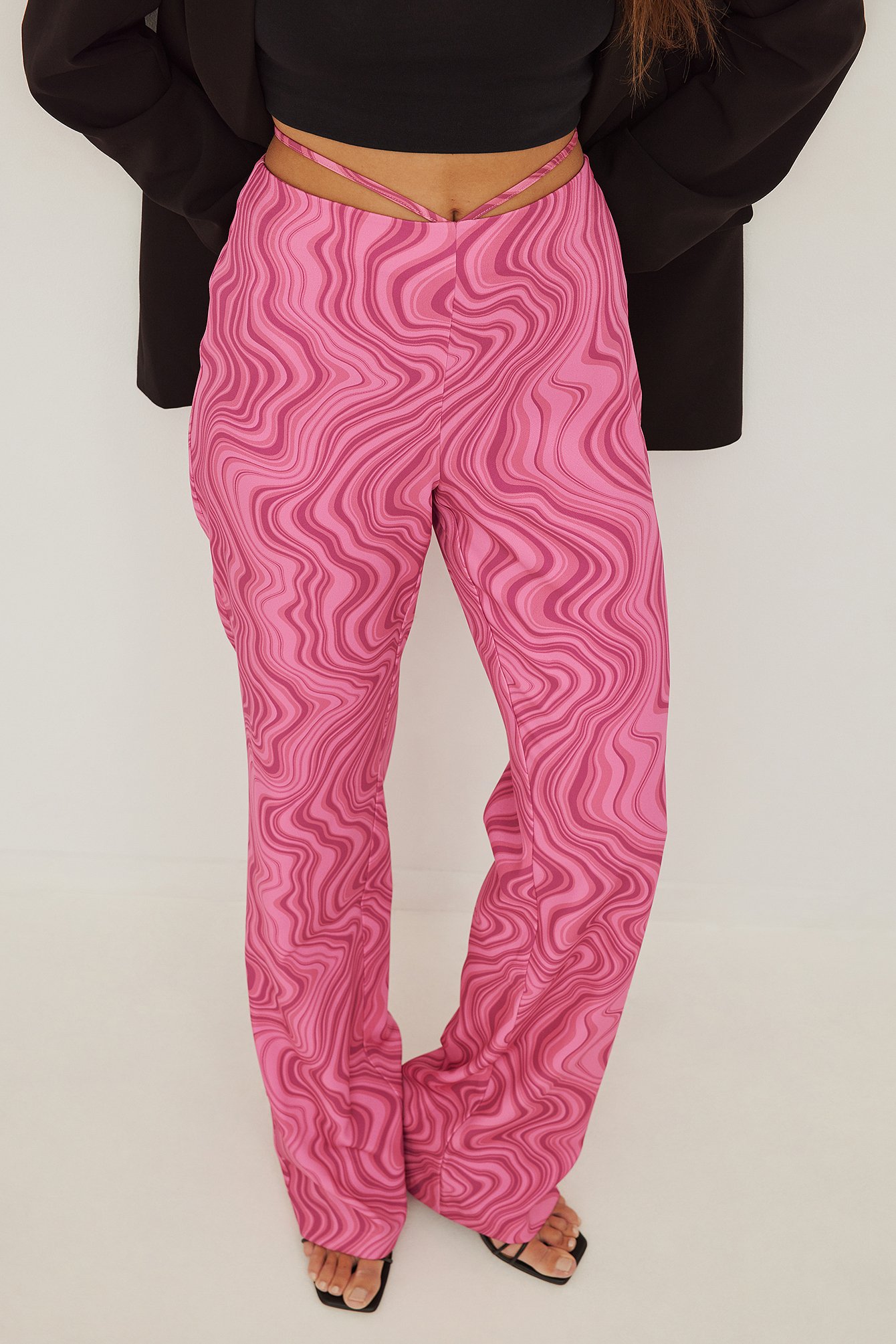 Pink Combo Spodnie z paskiem