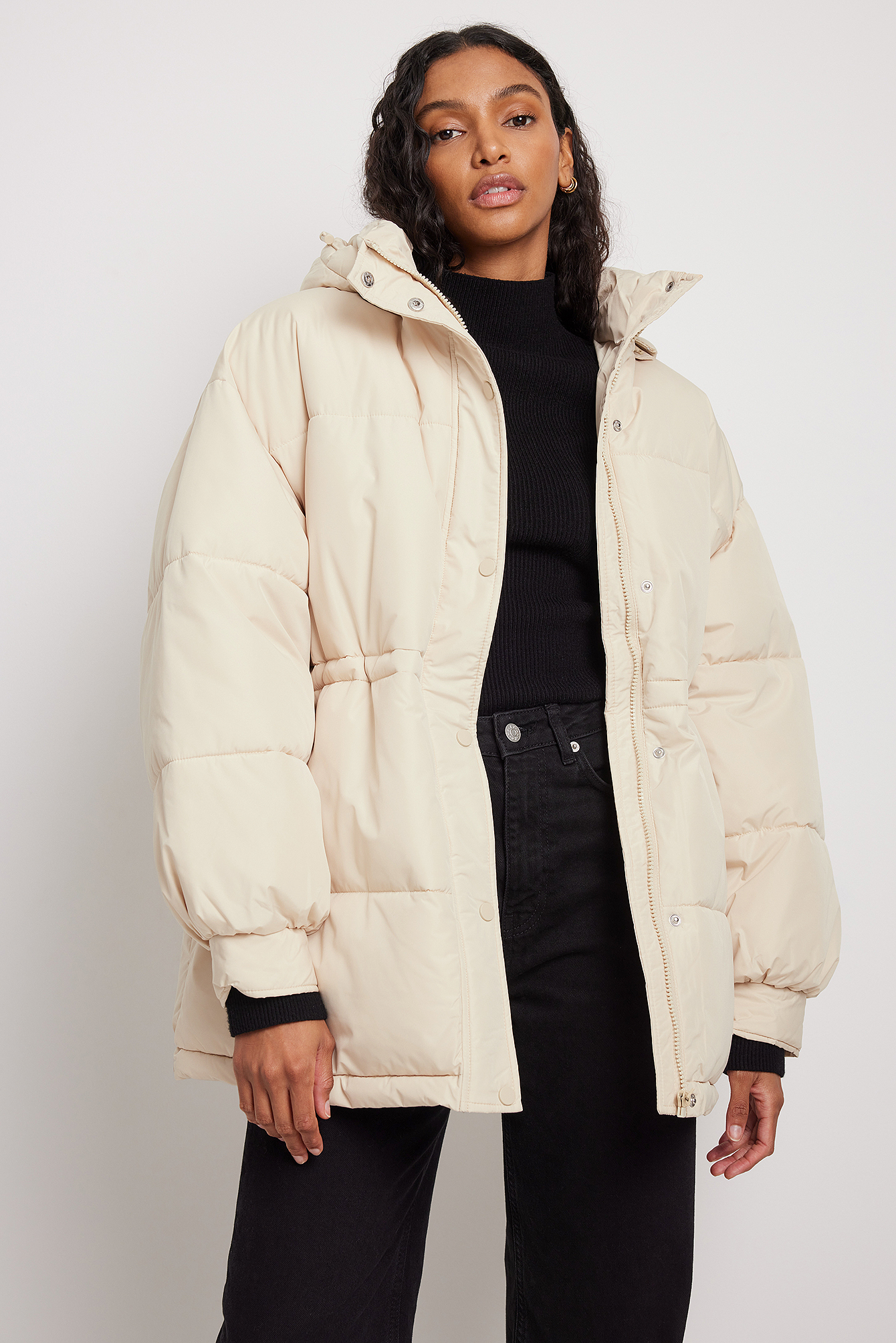 light brown bubble coat