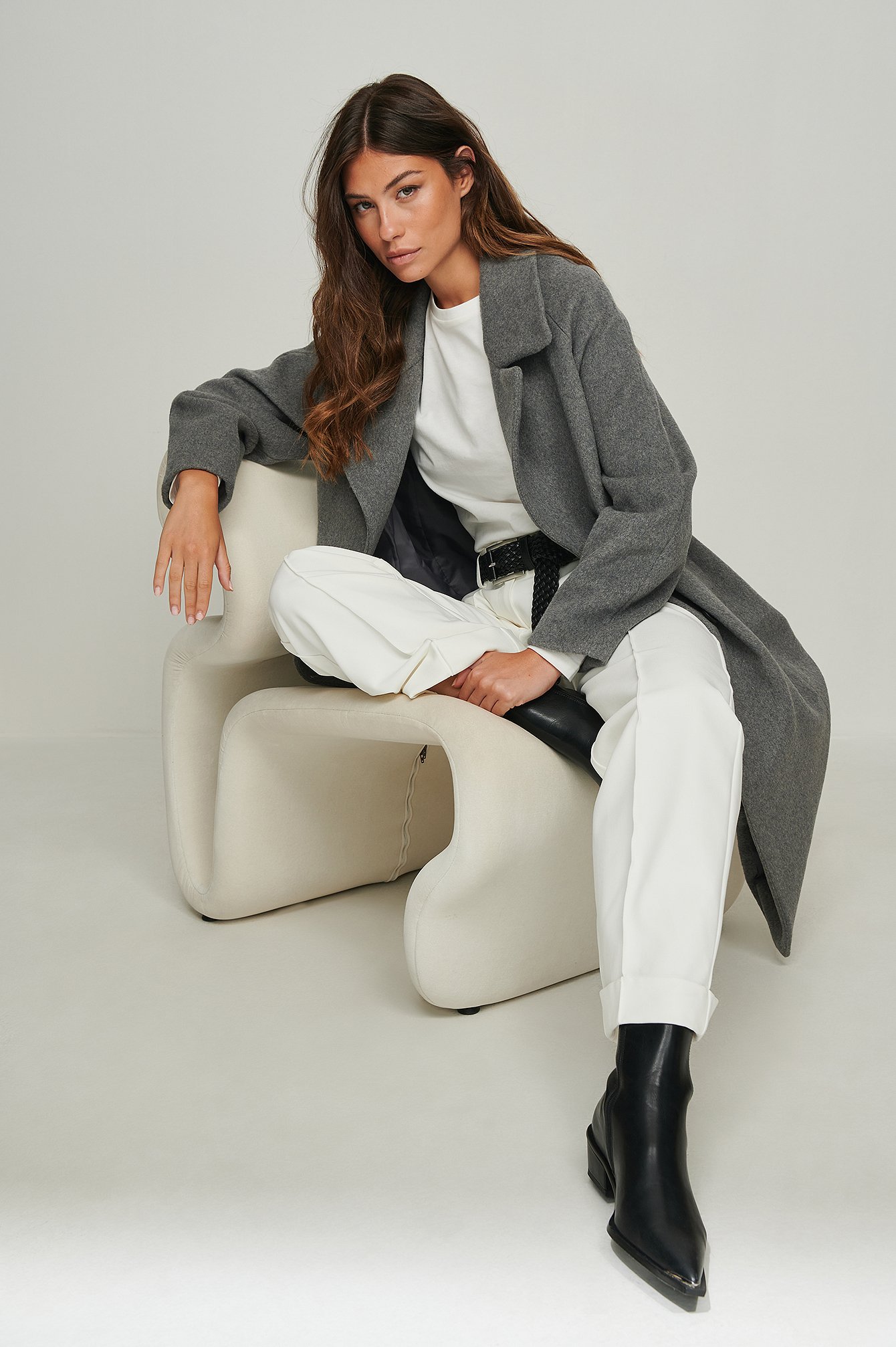 Grey Recycelter Oversize-Mantel aus Wollmischung