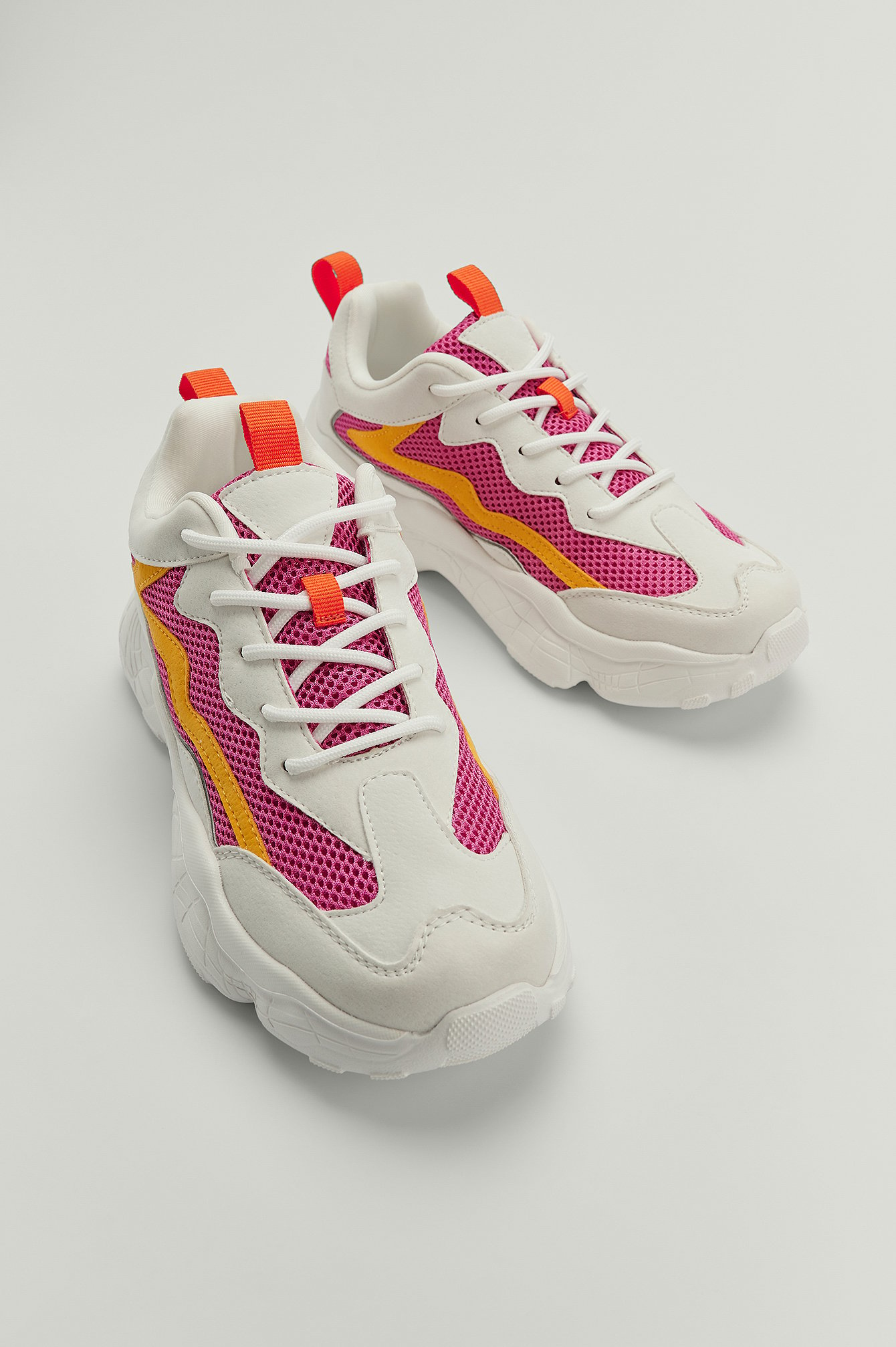 Orange/Pink Sneakers met reflecterende details