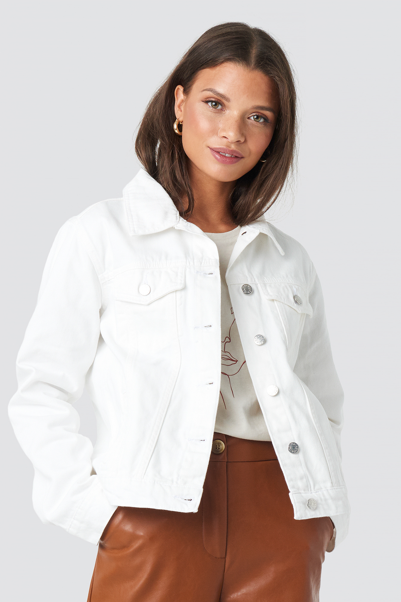 Regular Fit Denim Jacket White