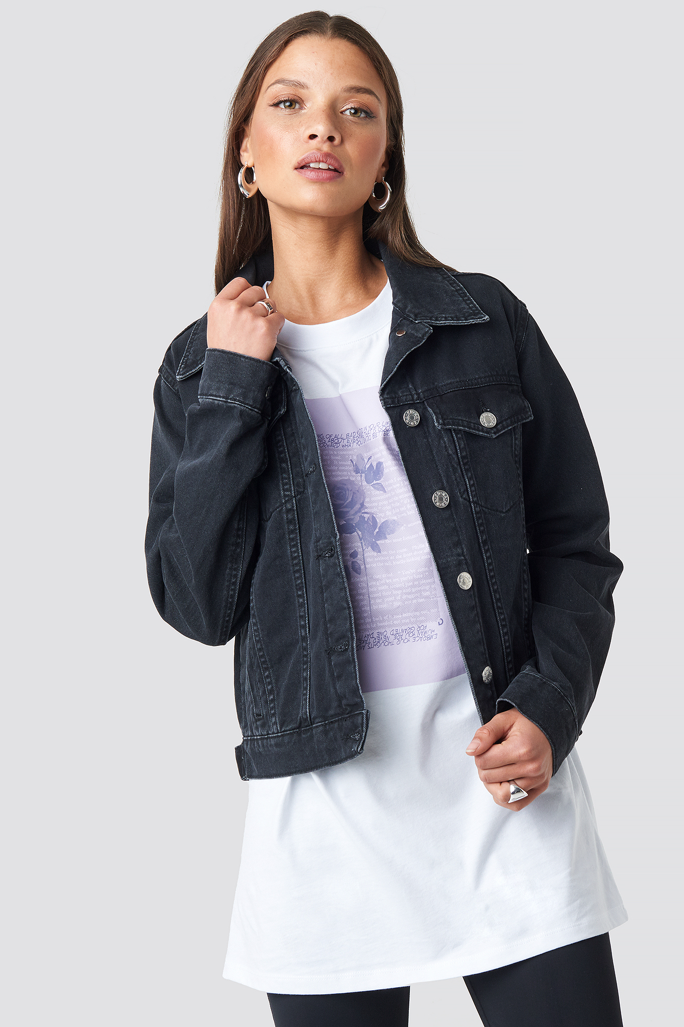 Regular Fit Denim Jacket Black