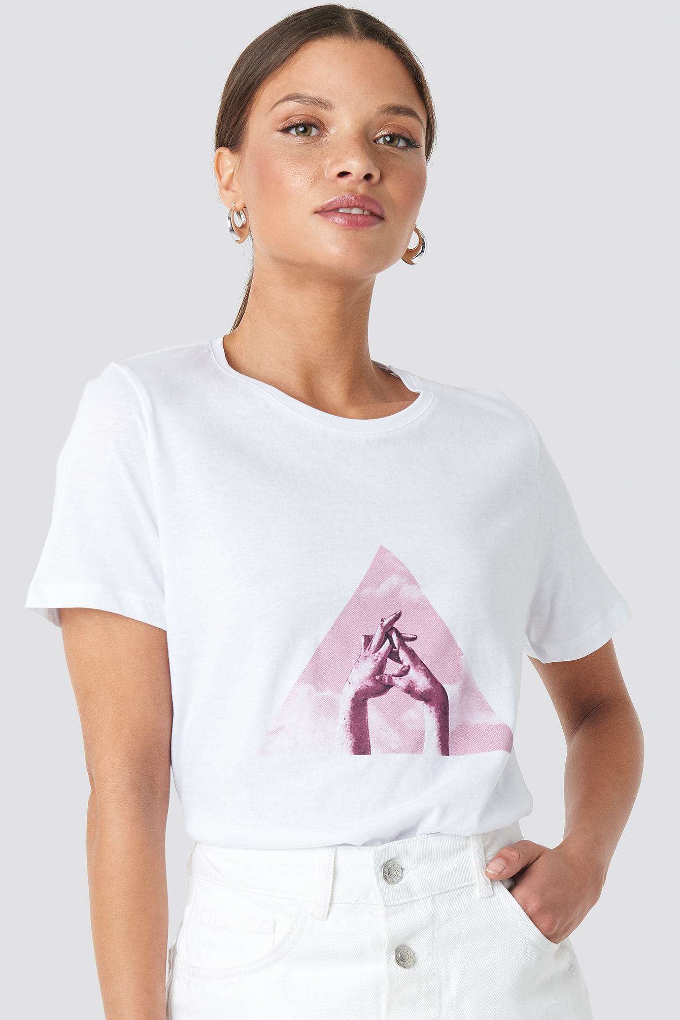 Triangle Hands Tee White
