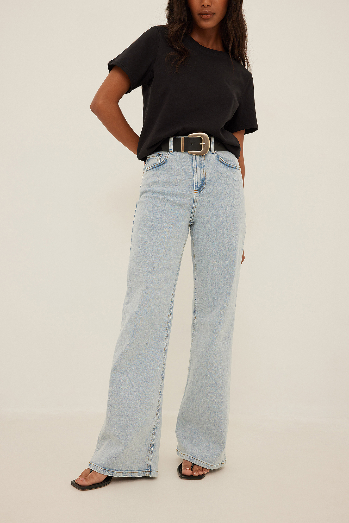 Relaxed Bootcut Fit Jeans Blue | na-kd.com