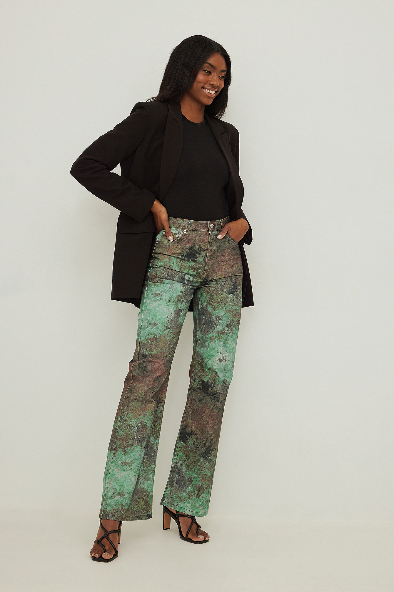 NA-KD Trend Relaxed Full Length Jeans - Multicolor