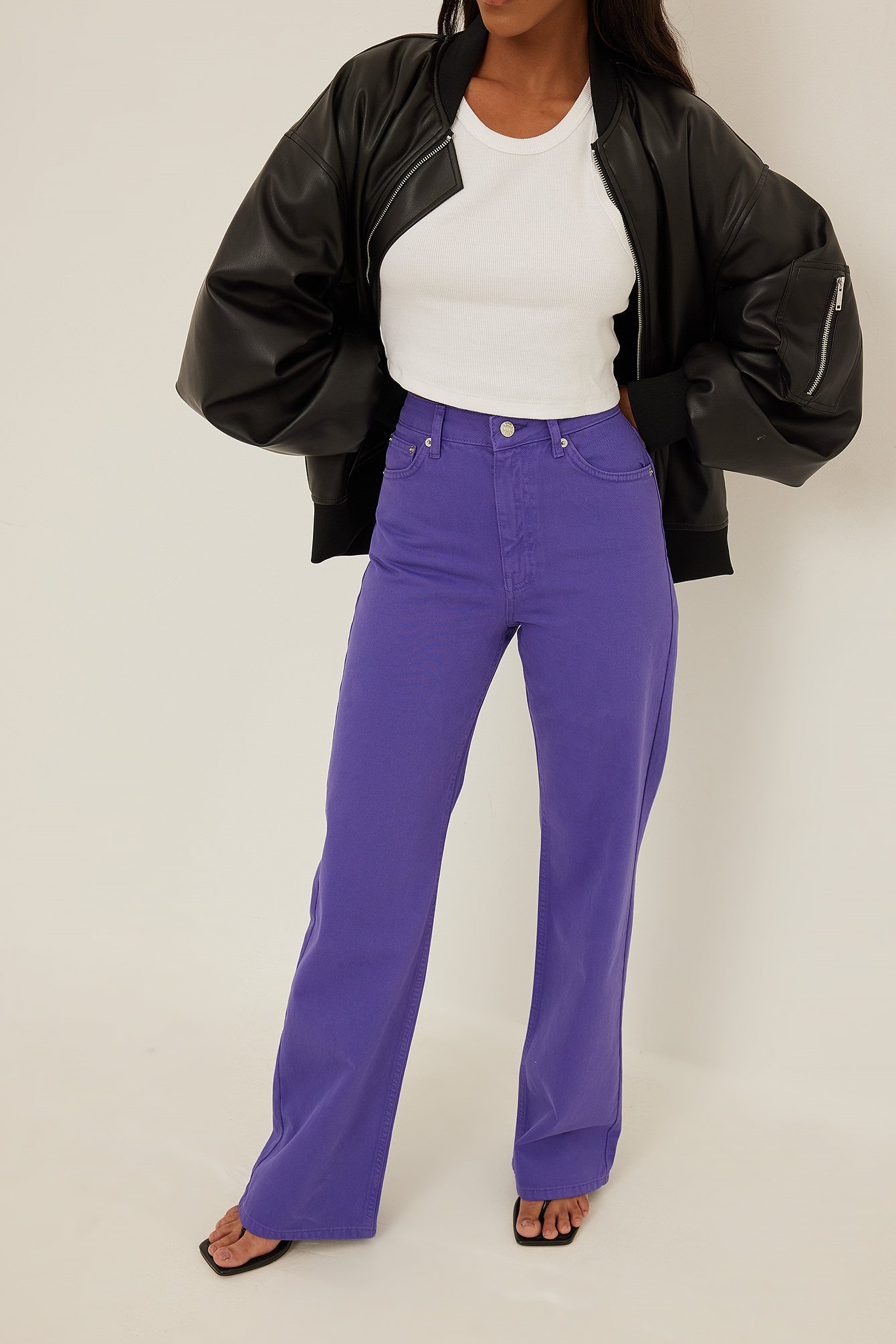 Womens Purple Straight Leg Jeans | na 