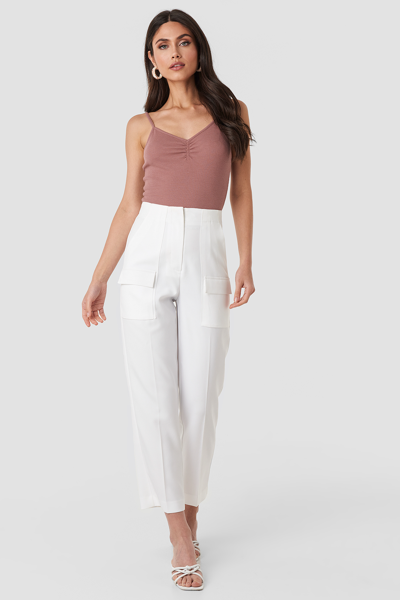 Na-kd Ribbed Cropped Singlet - Pink In Dusty Dark Pink | ModeSens