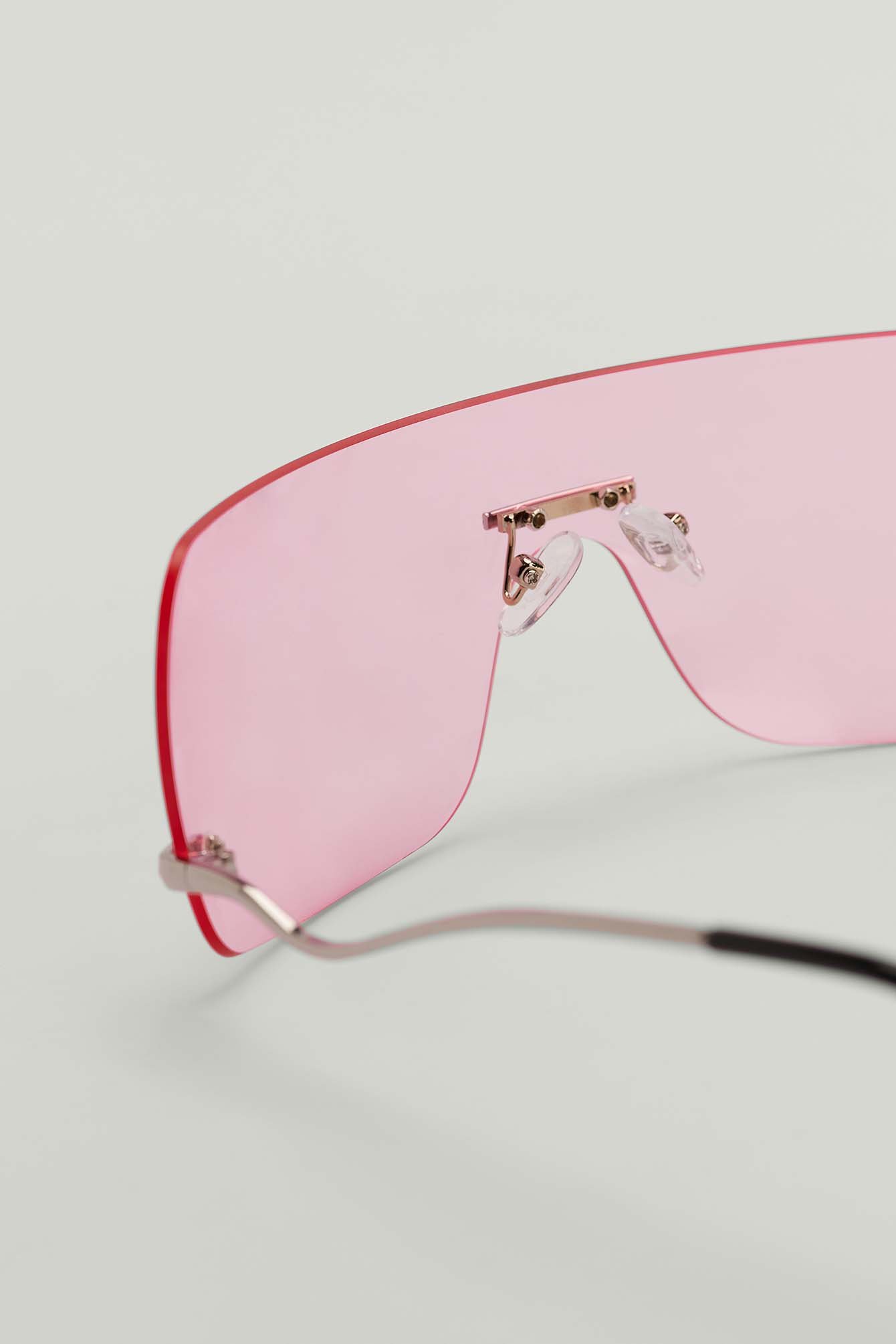 Pink Randlose Sonnenbrille