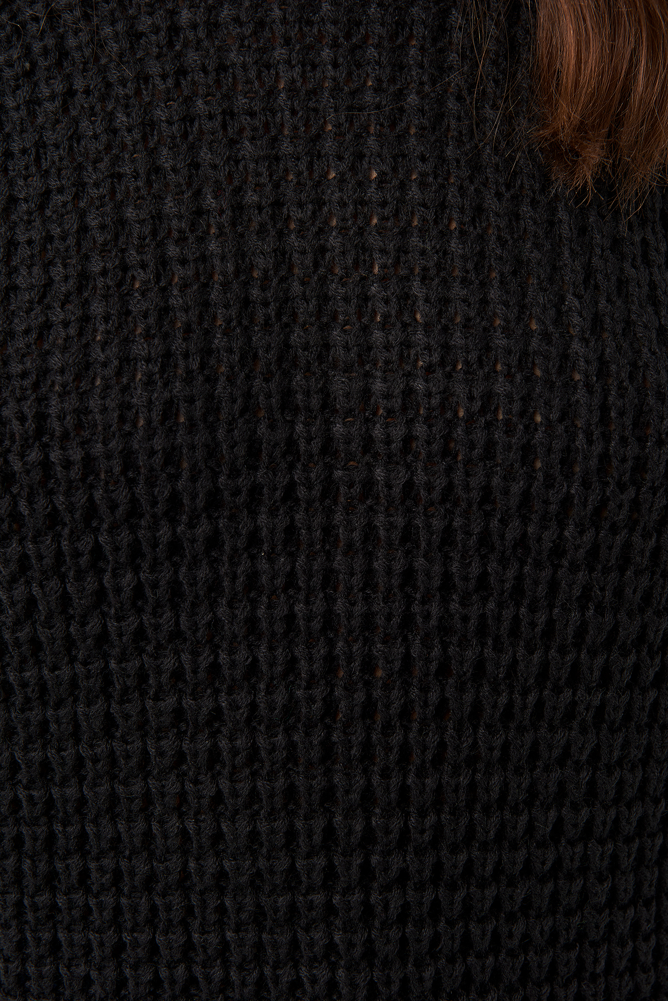 Black Sweter Z Dzianiny Z Okrągłym Dekoltem