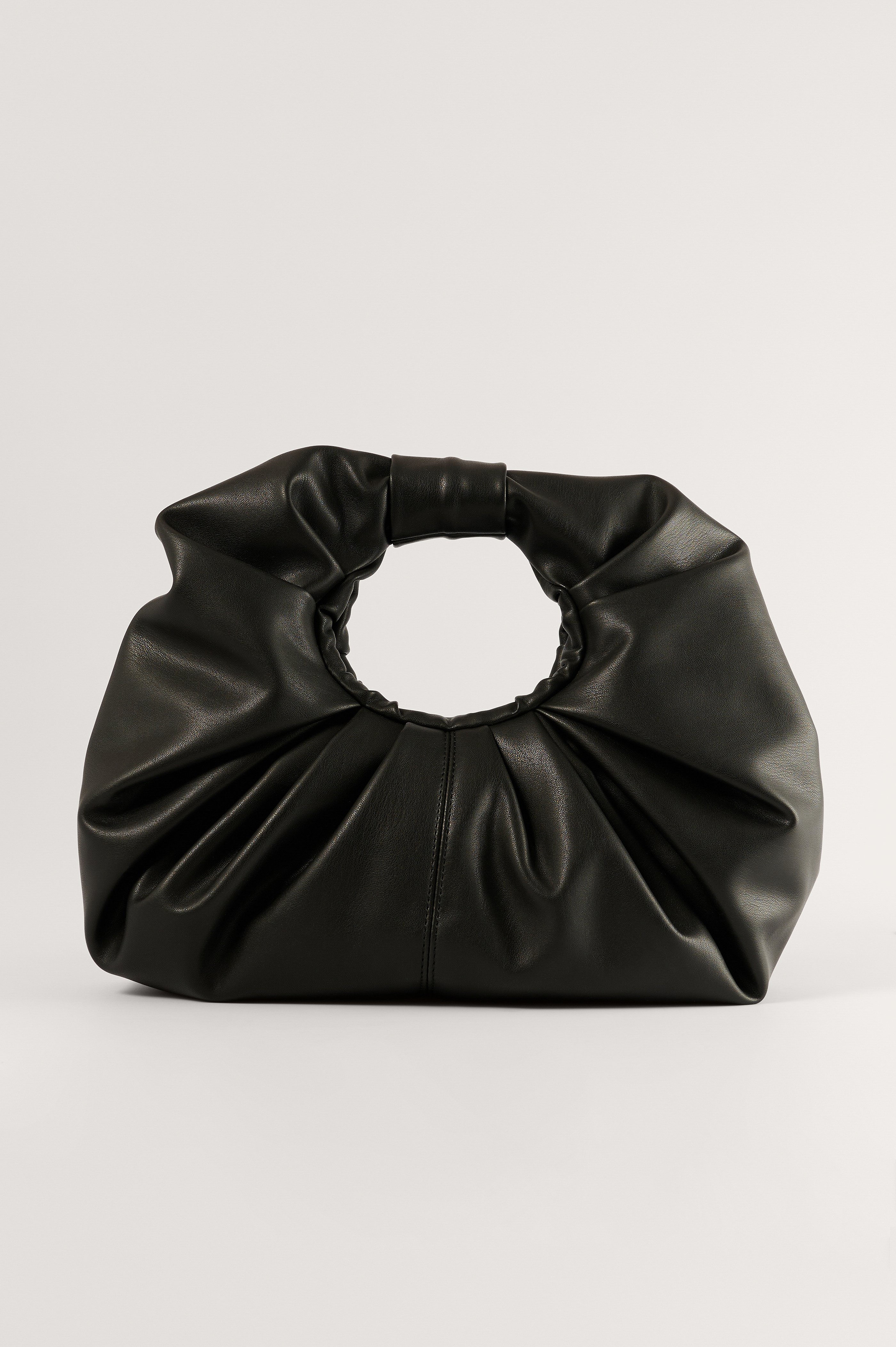 Black Round Ruffled Bag