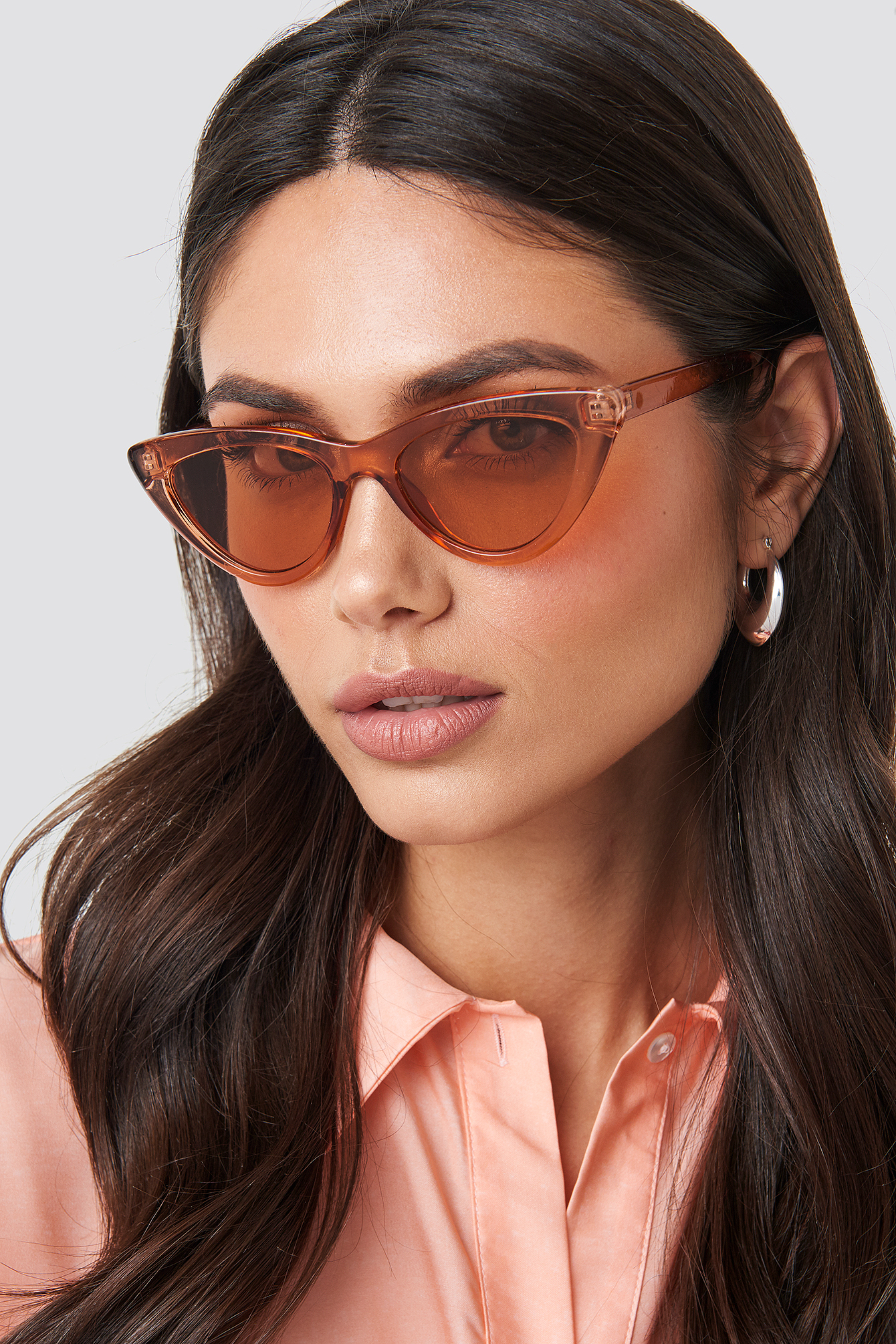 Rounded Cat Eye Sunglasses Red Na Kd Com