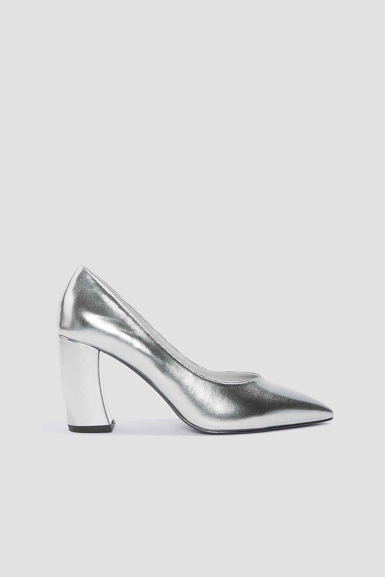 NA-KD Rounded Heel Pumps Silver