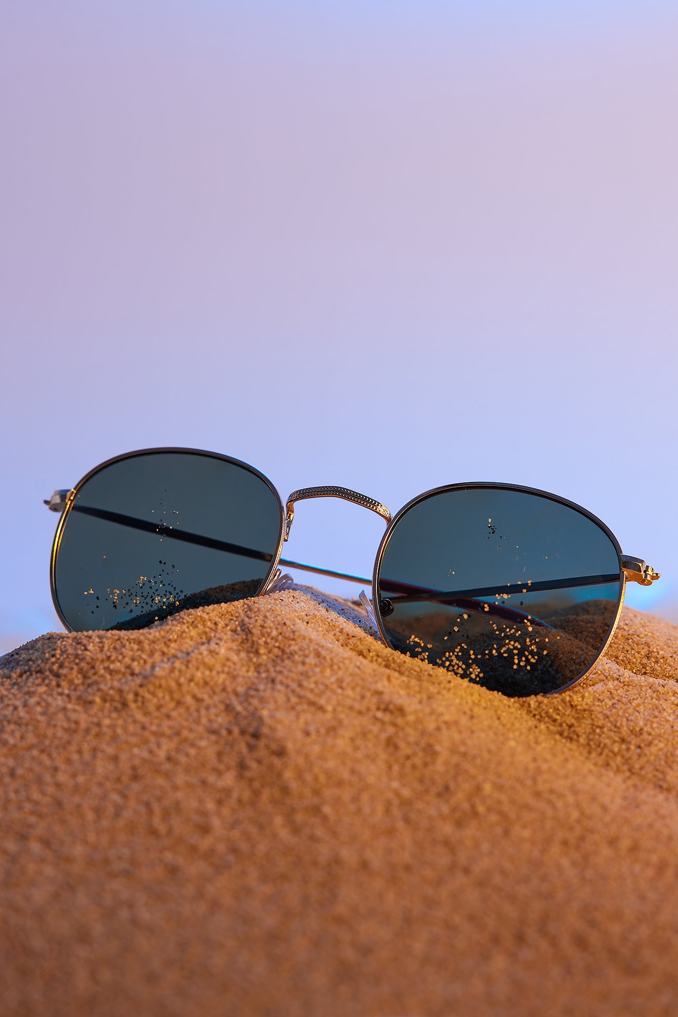 na-kd accessories -  Runde Sonnenbrille aus Metall - Gold