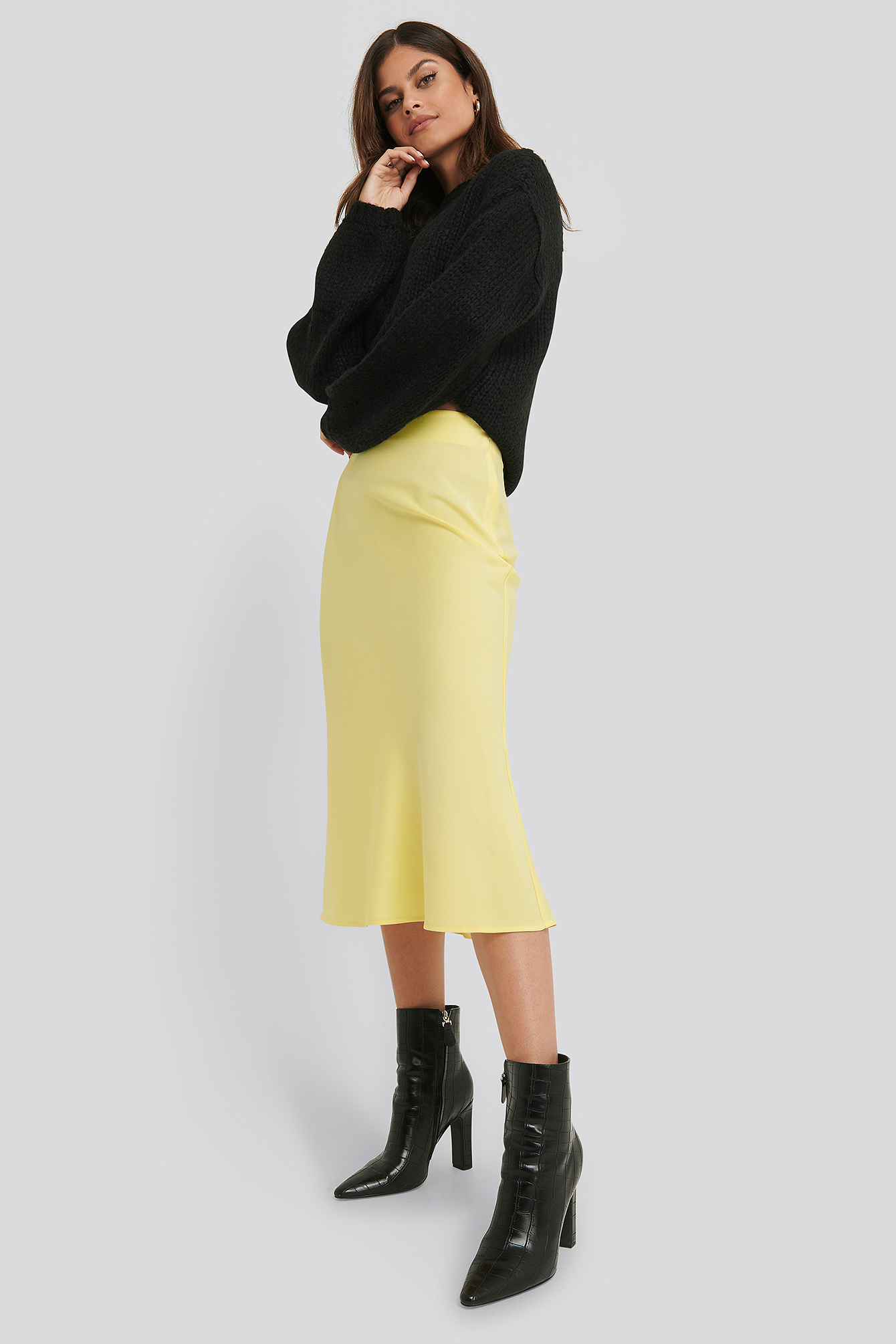 Satin Skirt Yellow