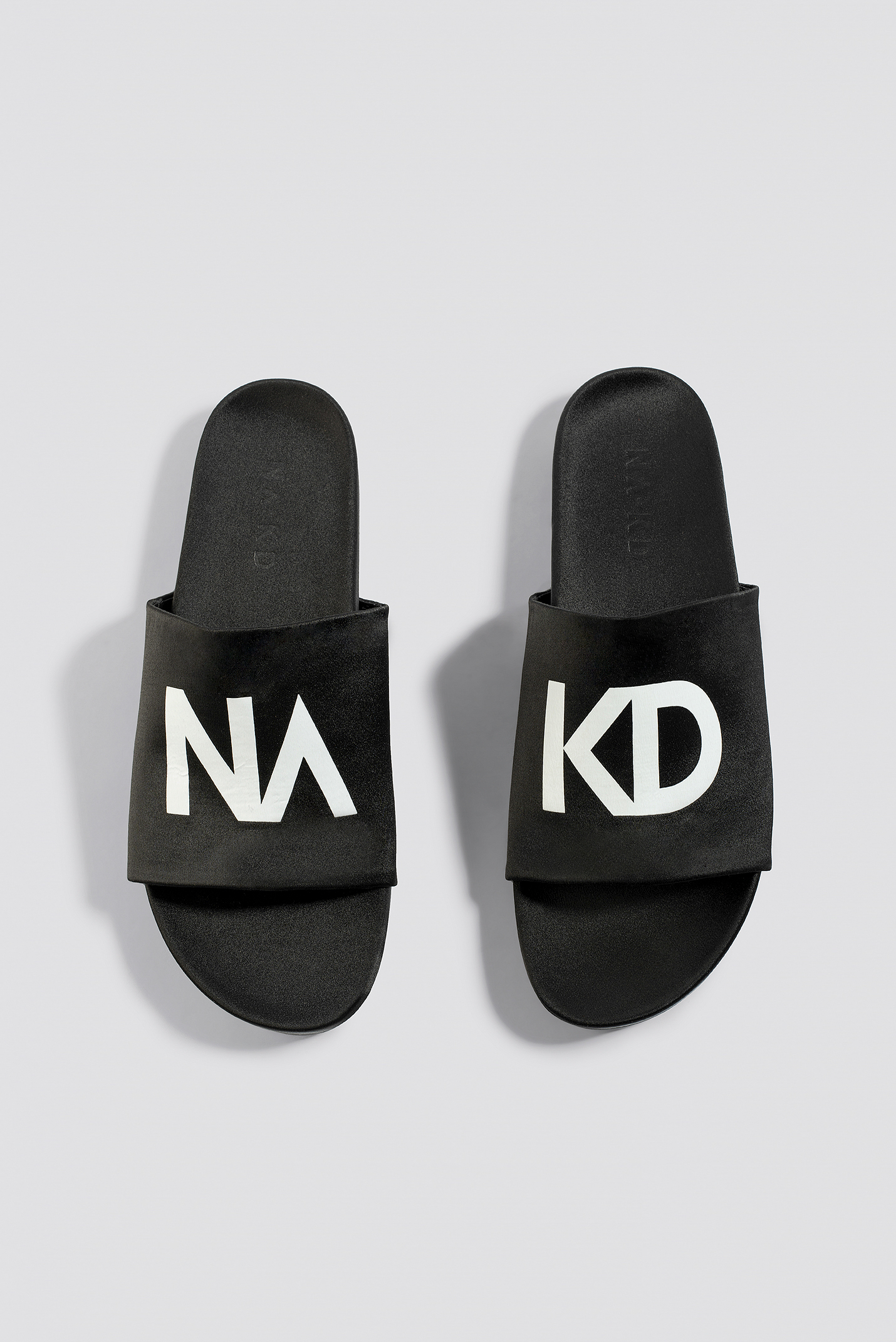 NA-KD Satin Slippers Black