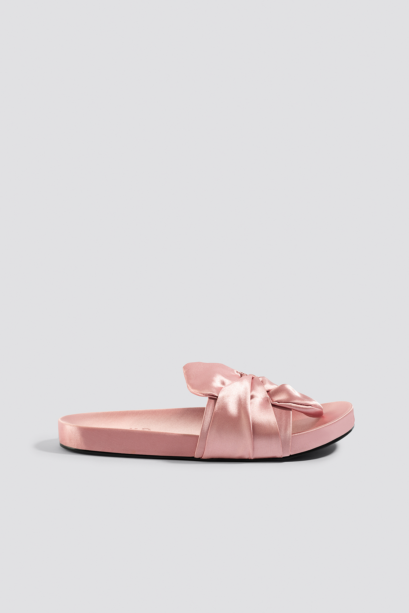 Knot Satin Slippers Light Pink