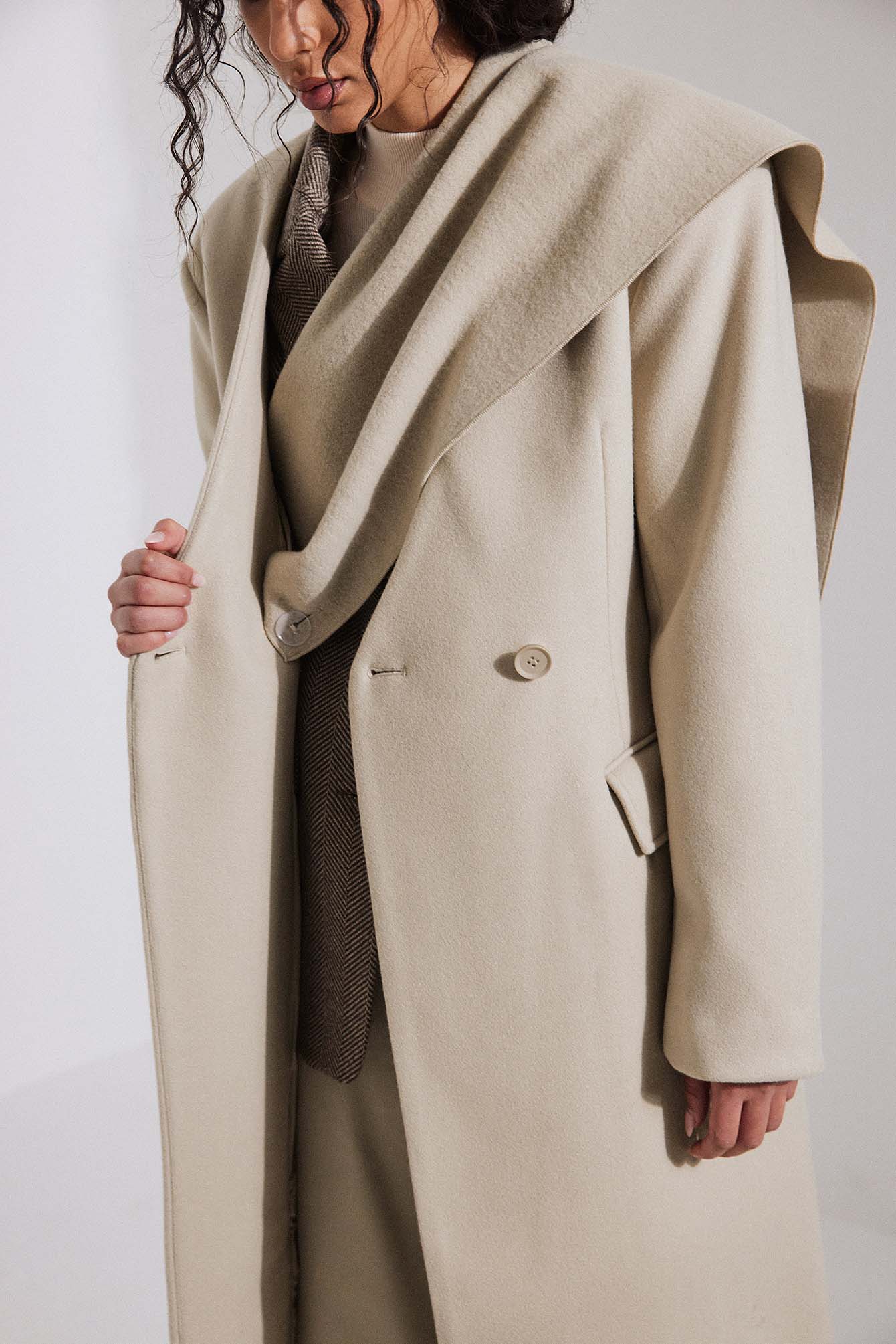 Manteau avec écharpe Beige NA-KD1