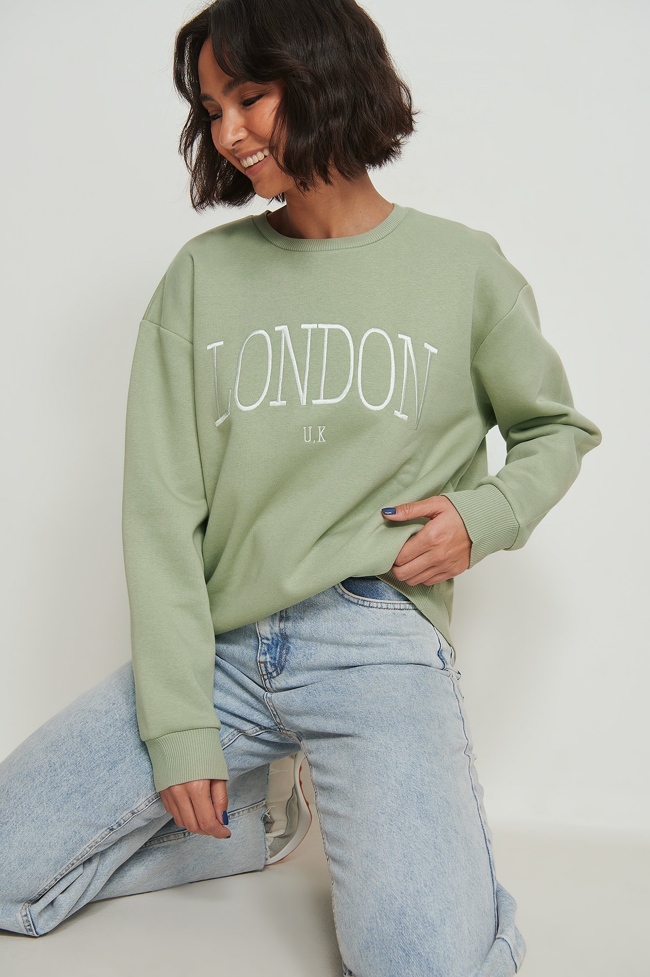 Green Organisch city print sweatshirt