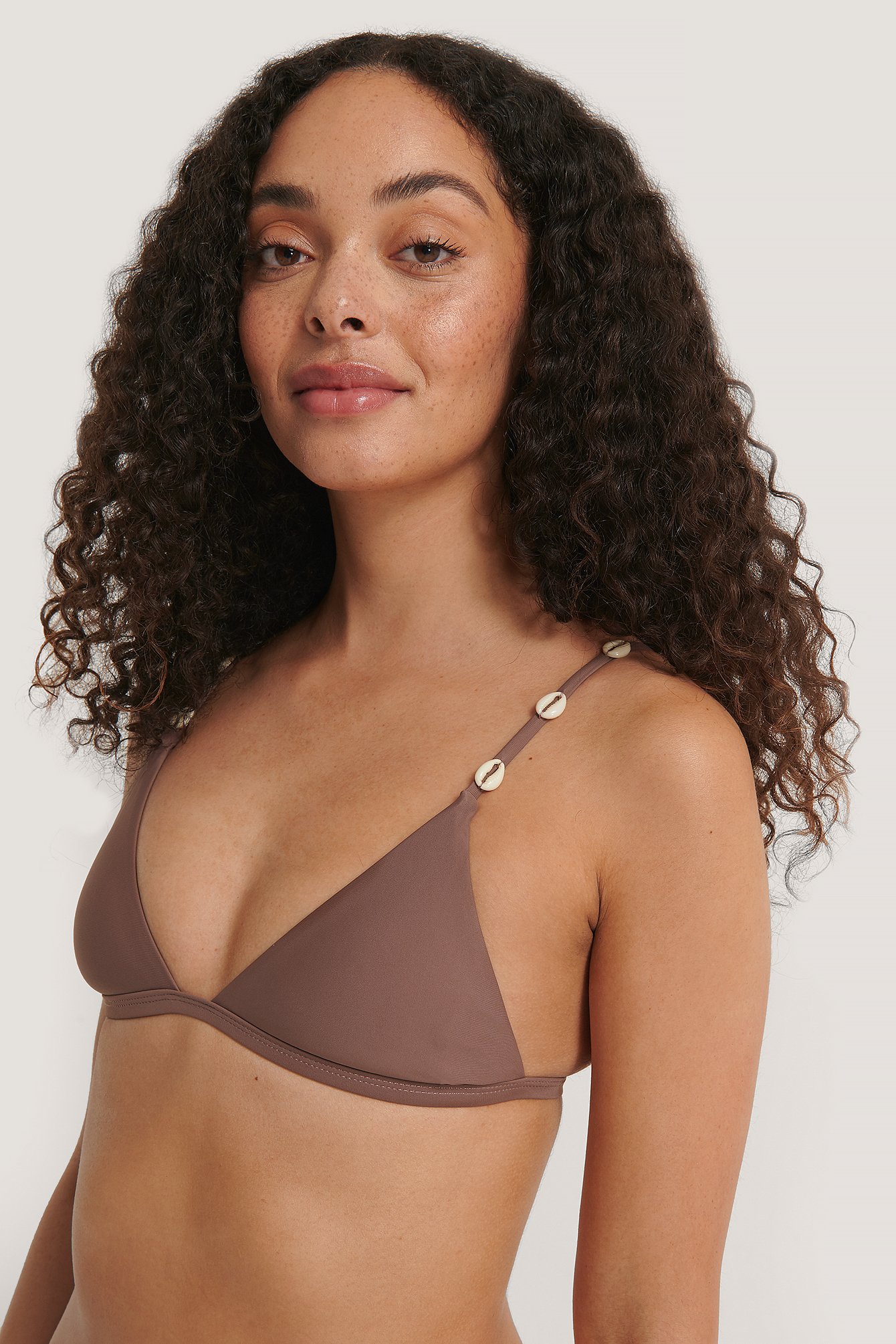Rose Taupe Sea Shell Triangle Bikini Top