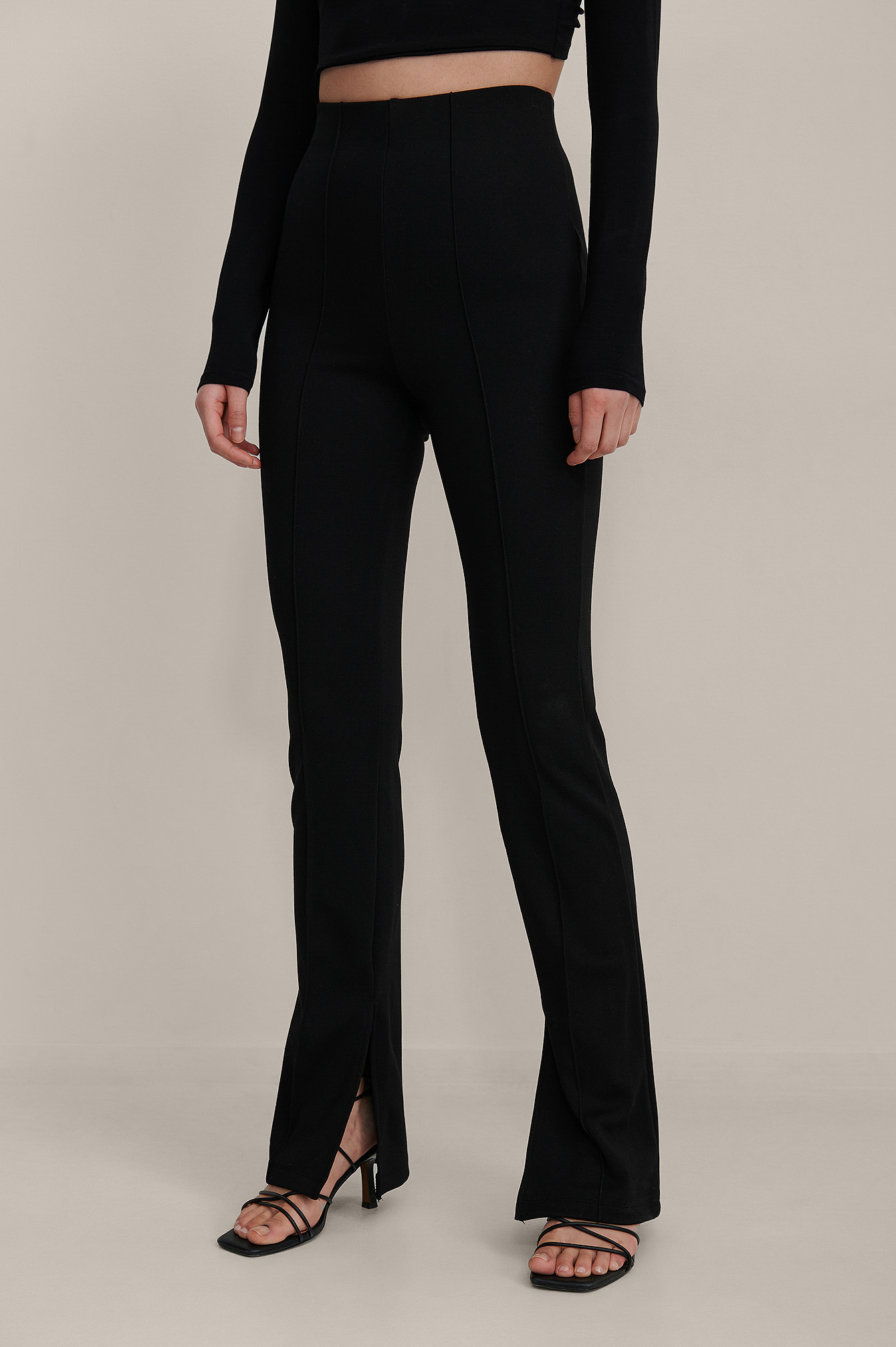 Seam Detail Slit Pants Black Na Kd Com Seam Detail Slit Pants Black Na Kd Com