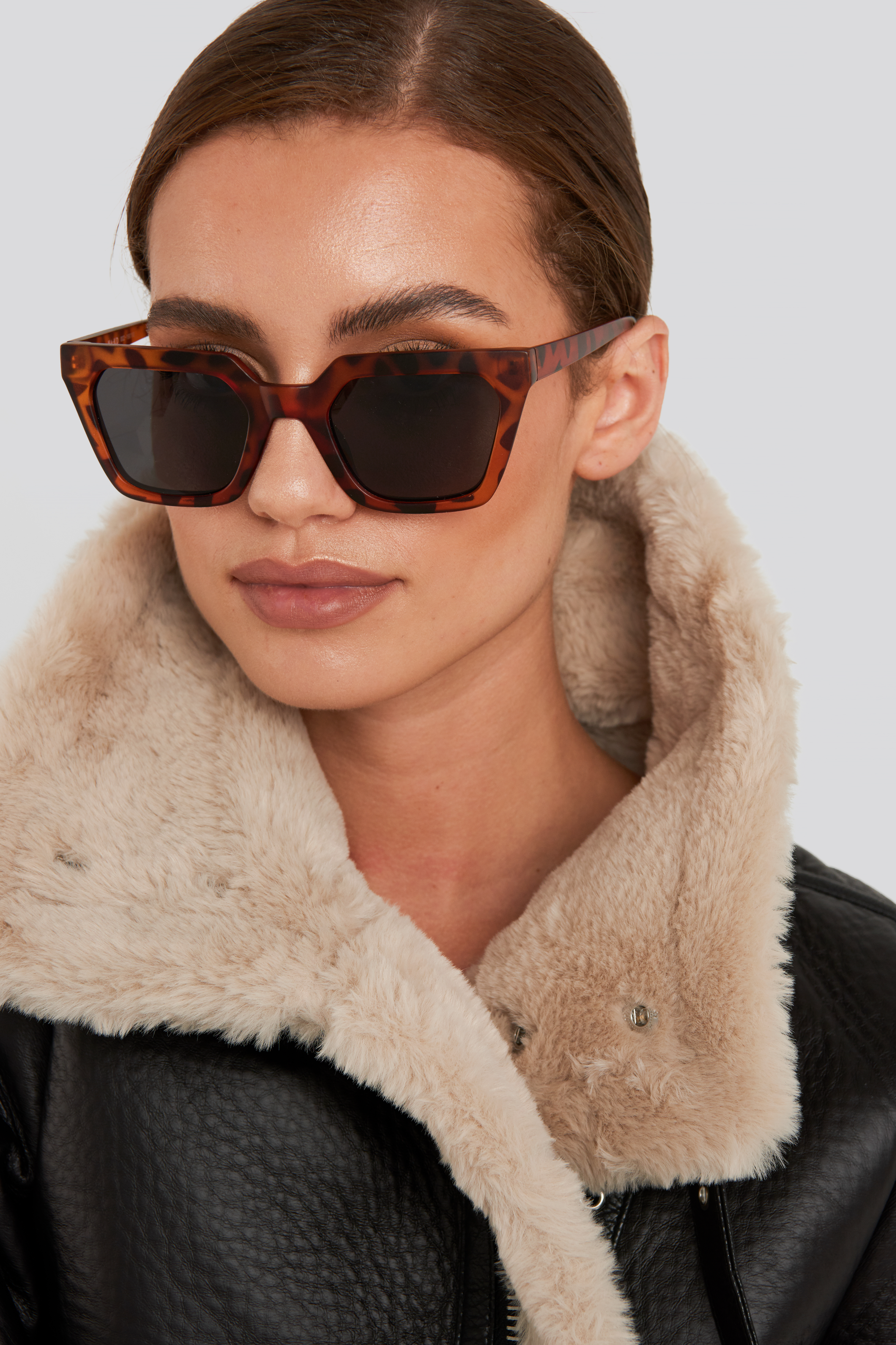 Sharp Edge Square Sunglasses Matte Tortoise/Brown