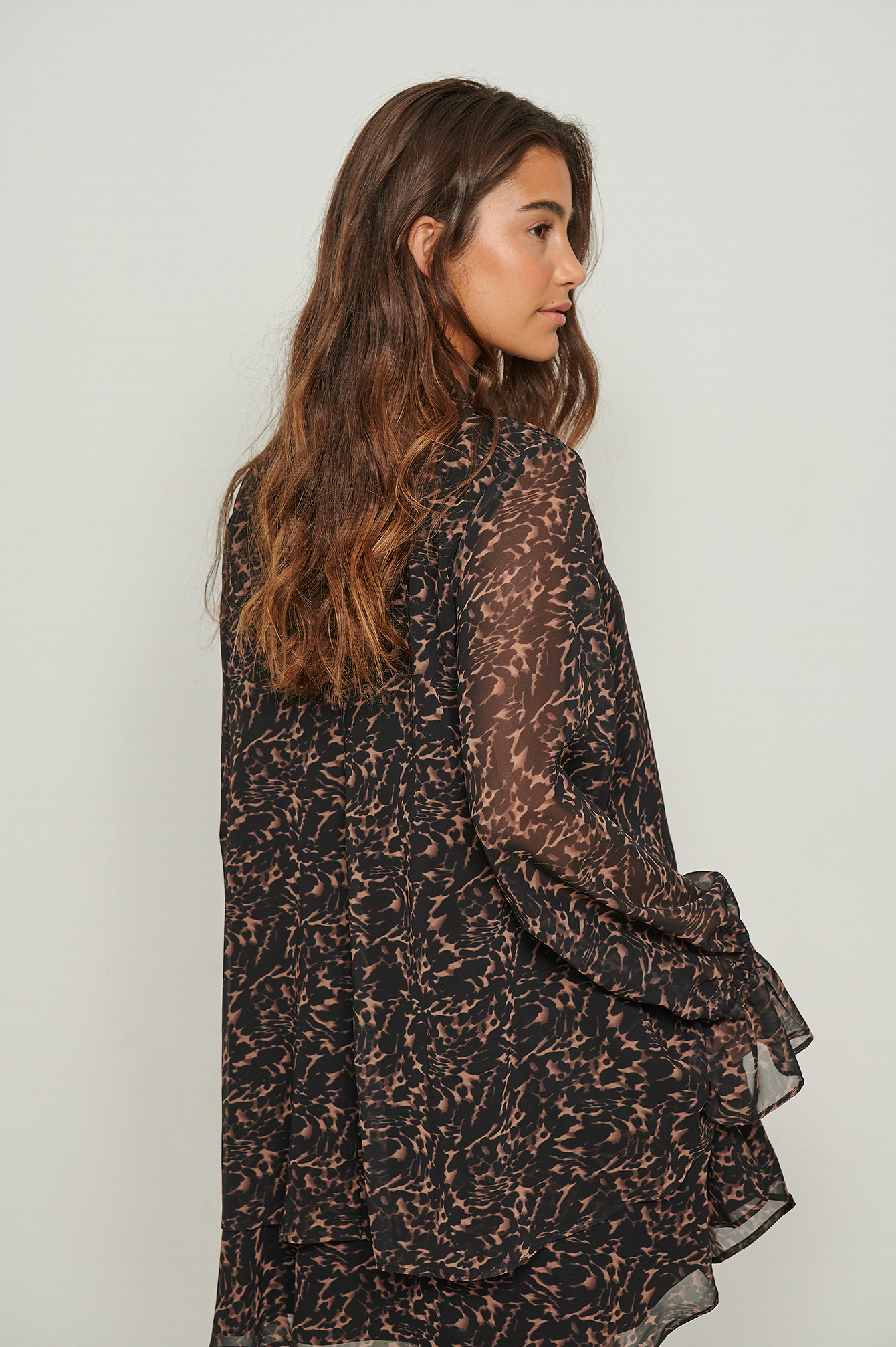 Sheer Flowy Dress Multicolor