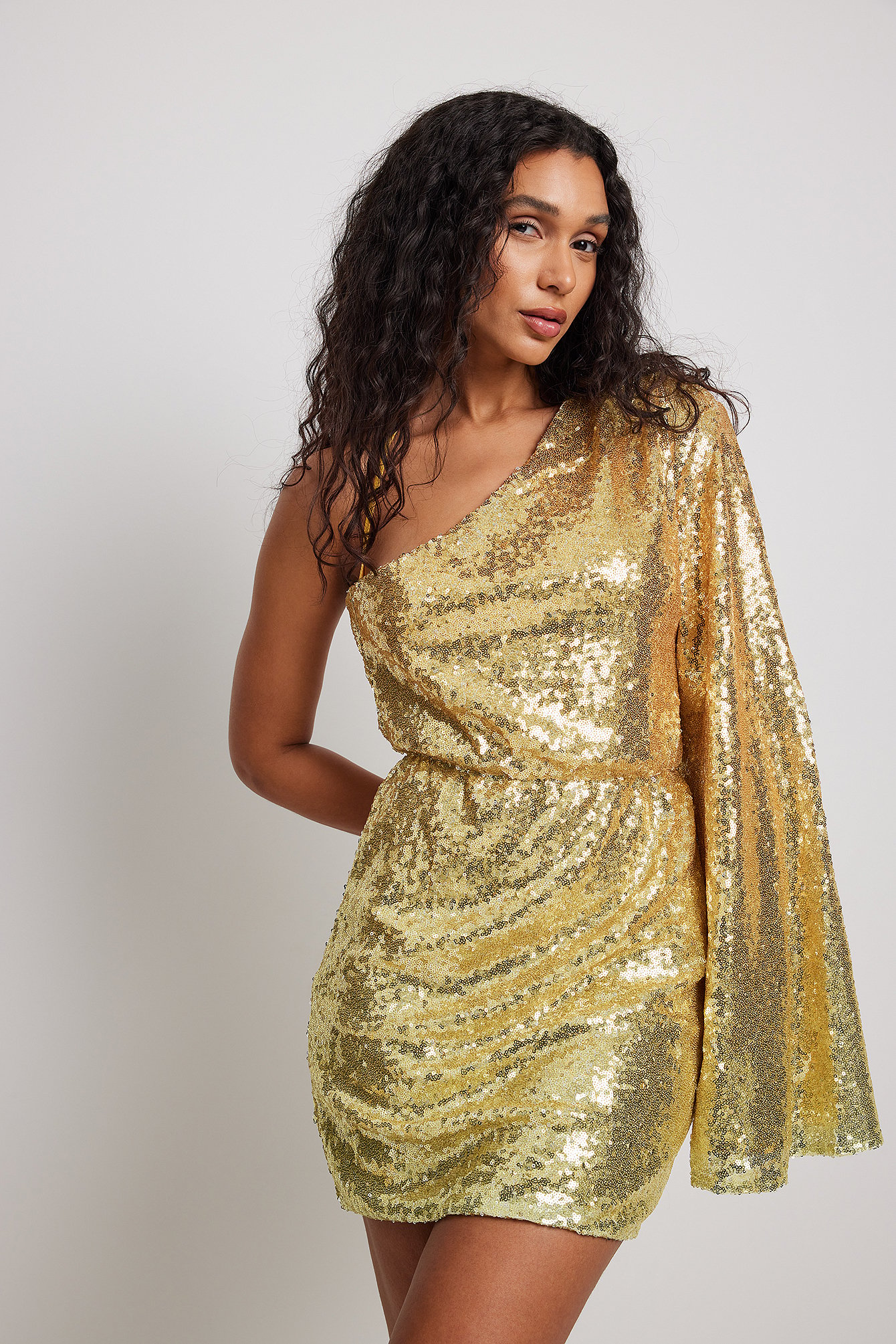 Yellow Ombre Shimmering Sequin Dress