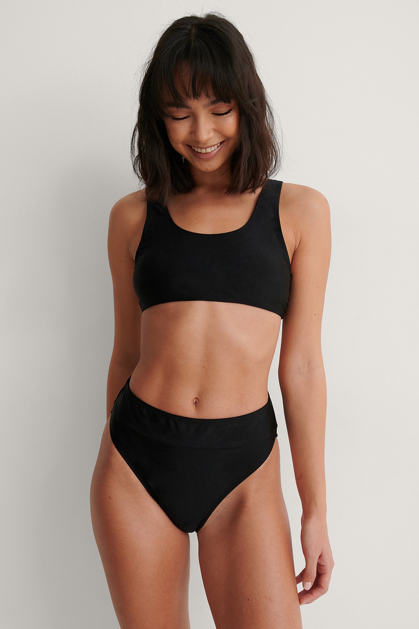 NA-KD Swimwear Bikini-Slip Mit Hoher Taille - Black