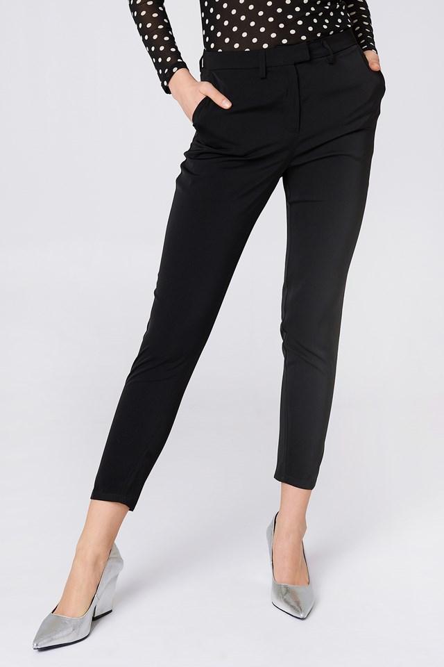 Shiny Suit Pants Black | na-kd.com