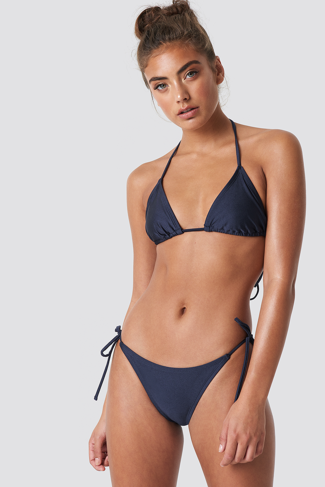 Shiny Triangle Panty Dark Blue