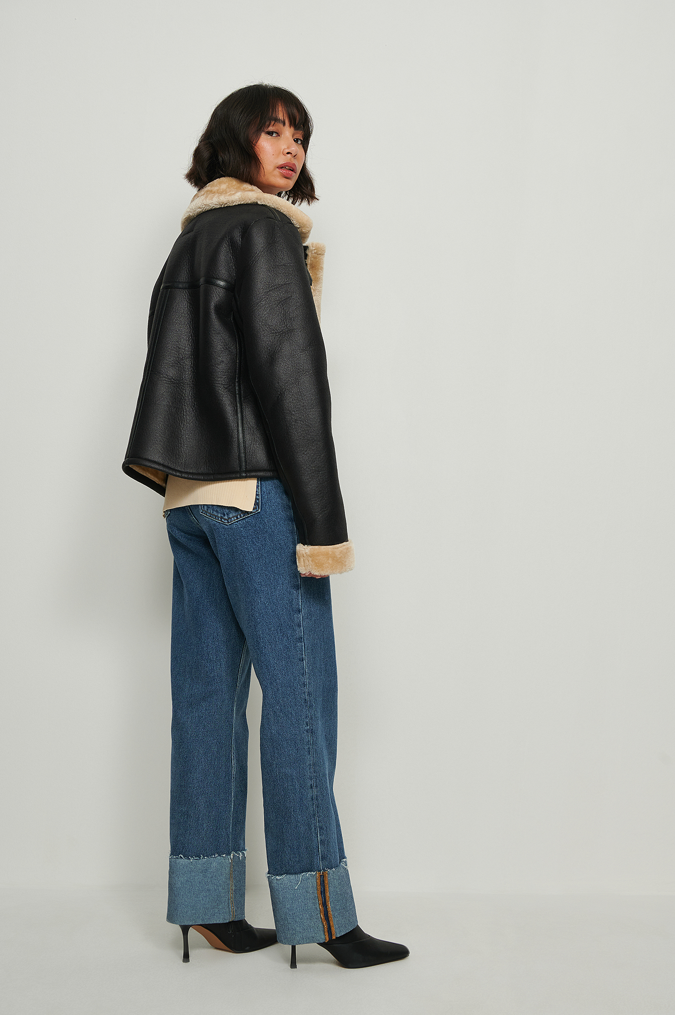 Recycled Short Aviator Jacket Black 