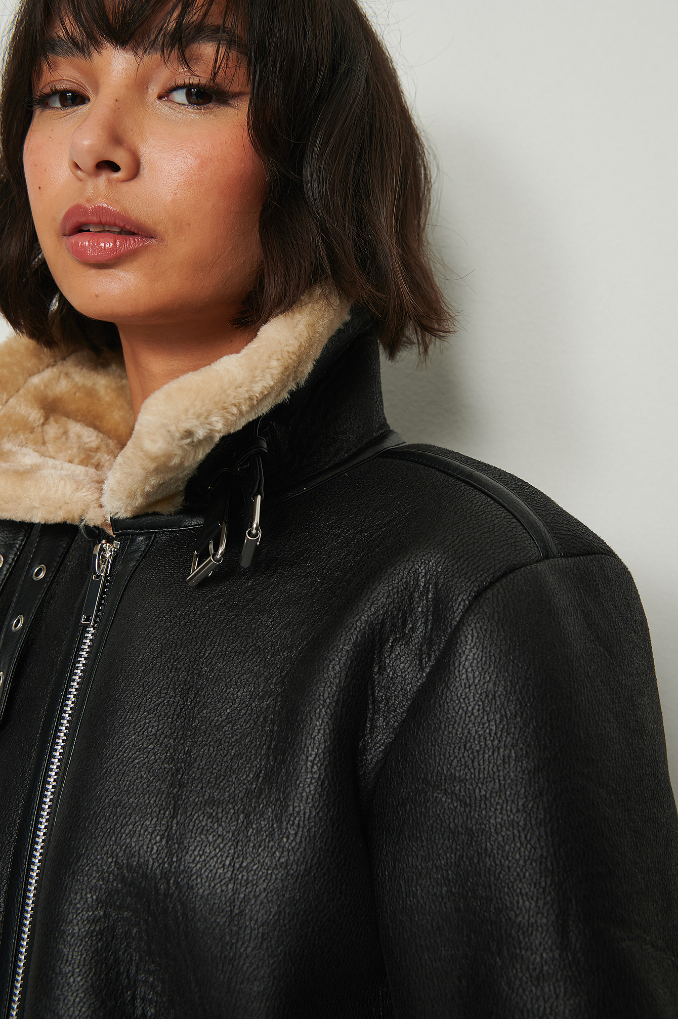 Recycled Short Aviator Jacket Black 