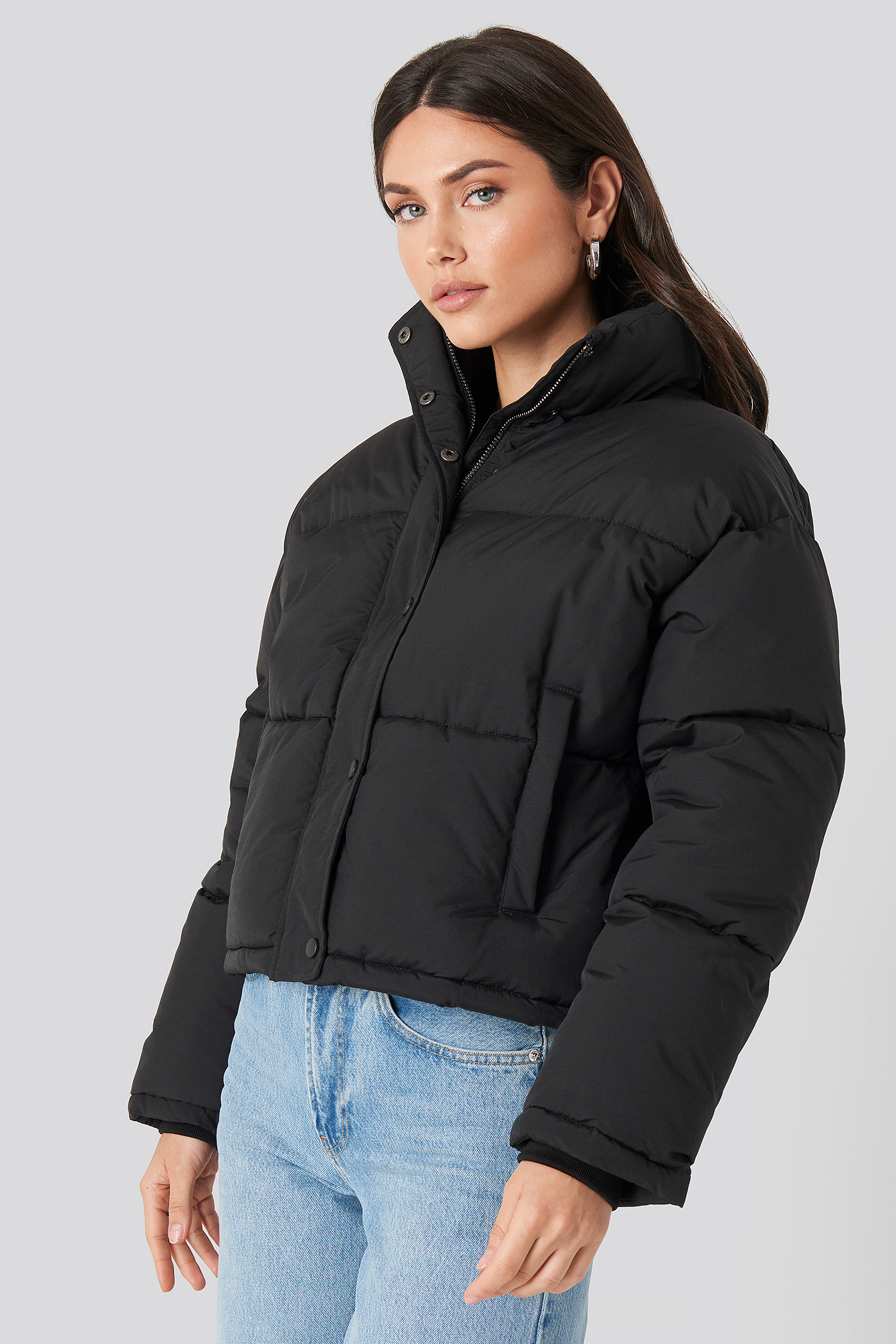 Short Padded Jacket Black