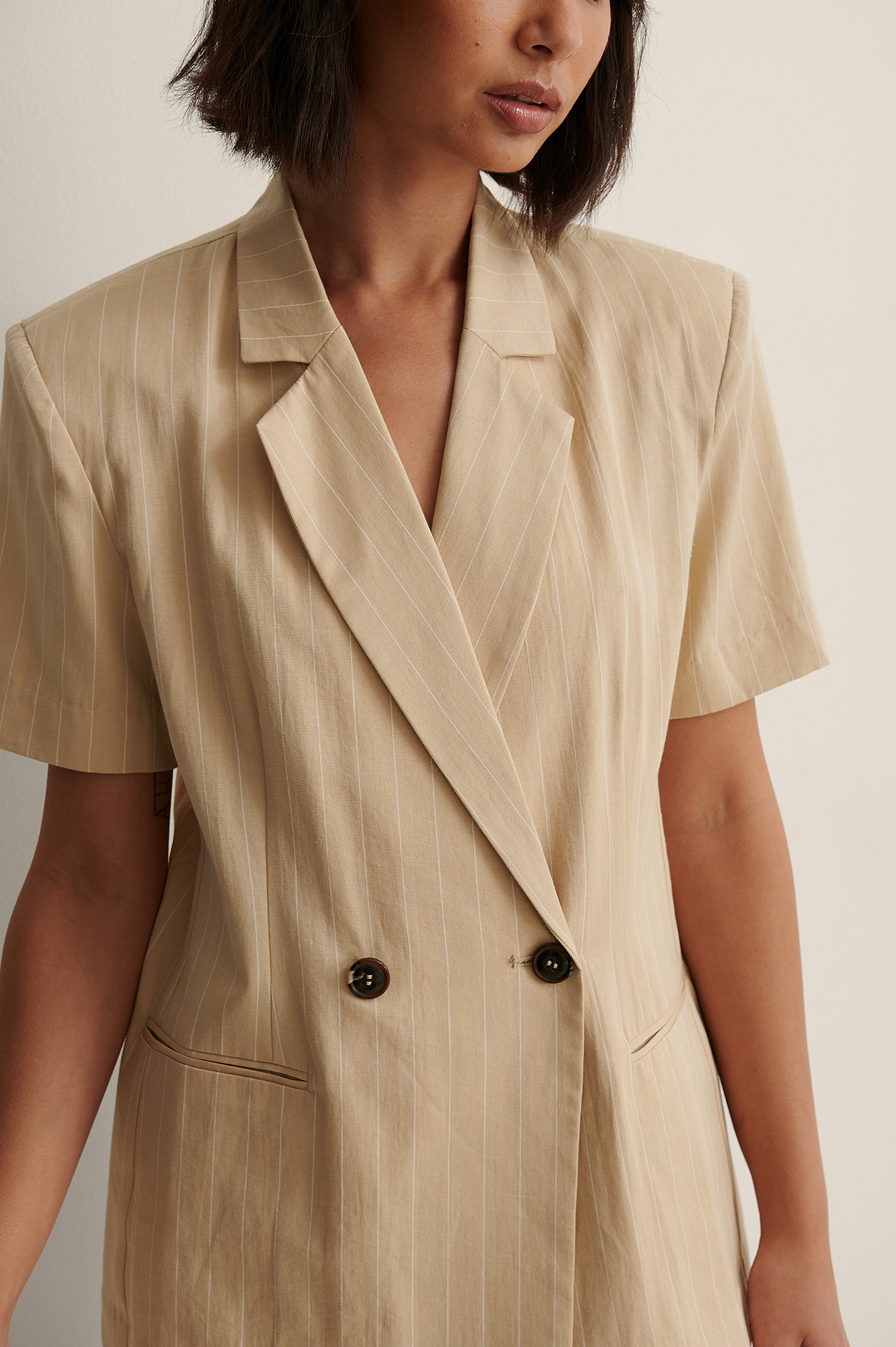 Short Sleeve Blazer Stripe | na-kd.com