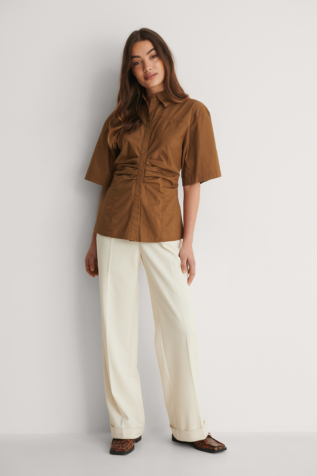 zara silk leopard shirt