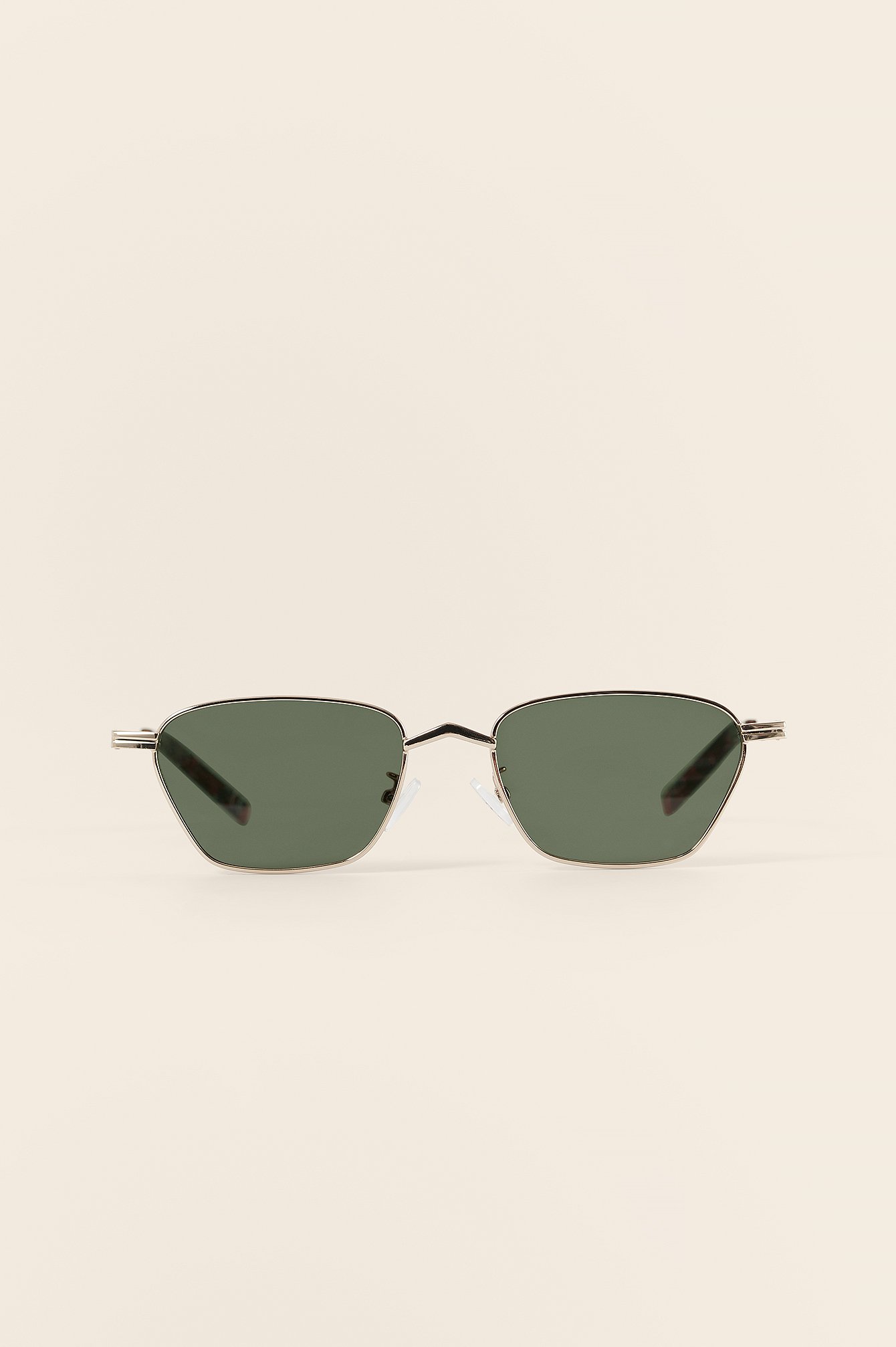Gold/Green Side Bar Metal Sunglasses