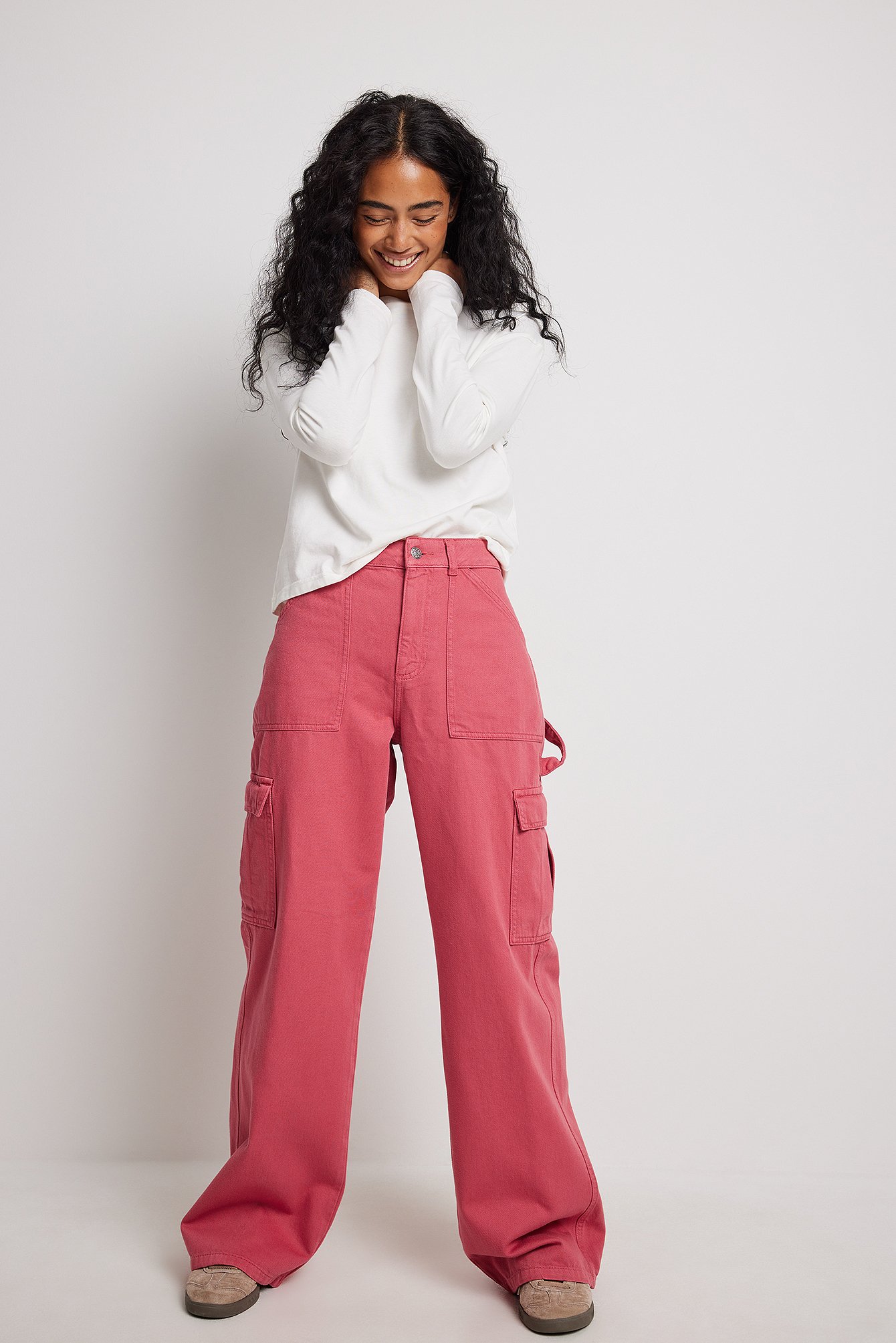 Pink Gerade Jeans mit seitlichen Taschen