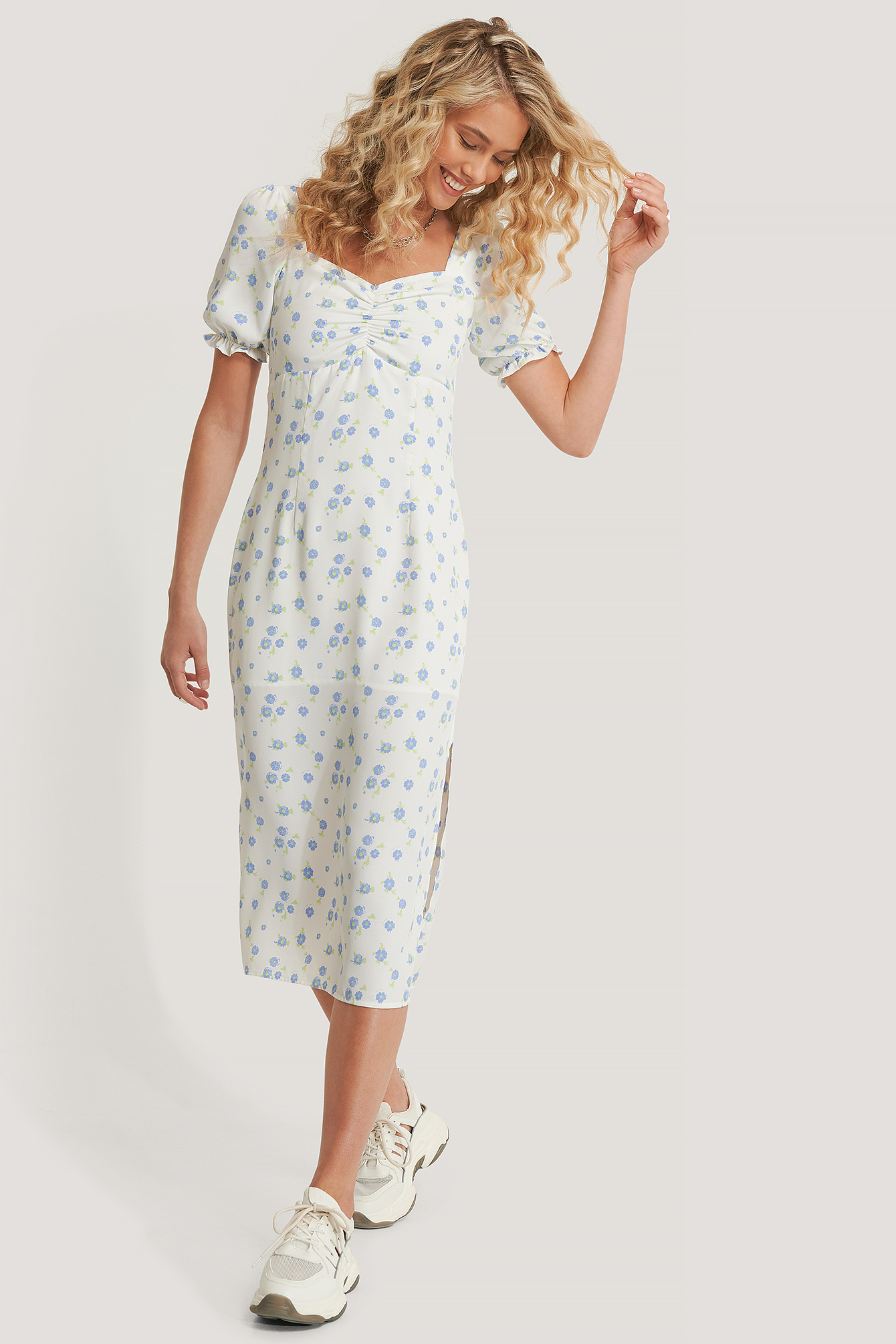 side slit midi dress